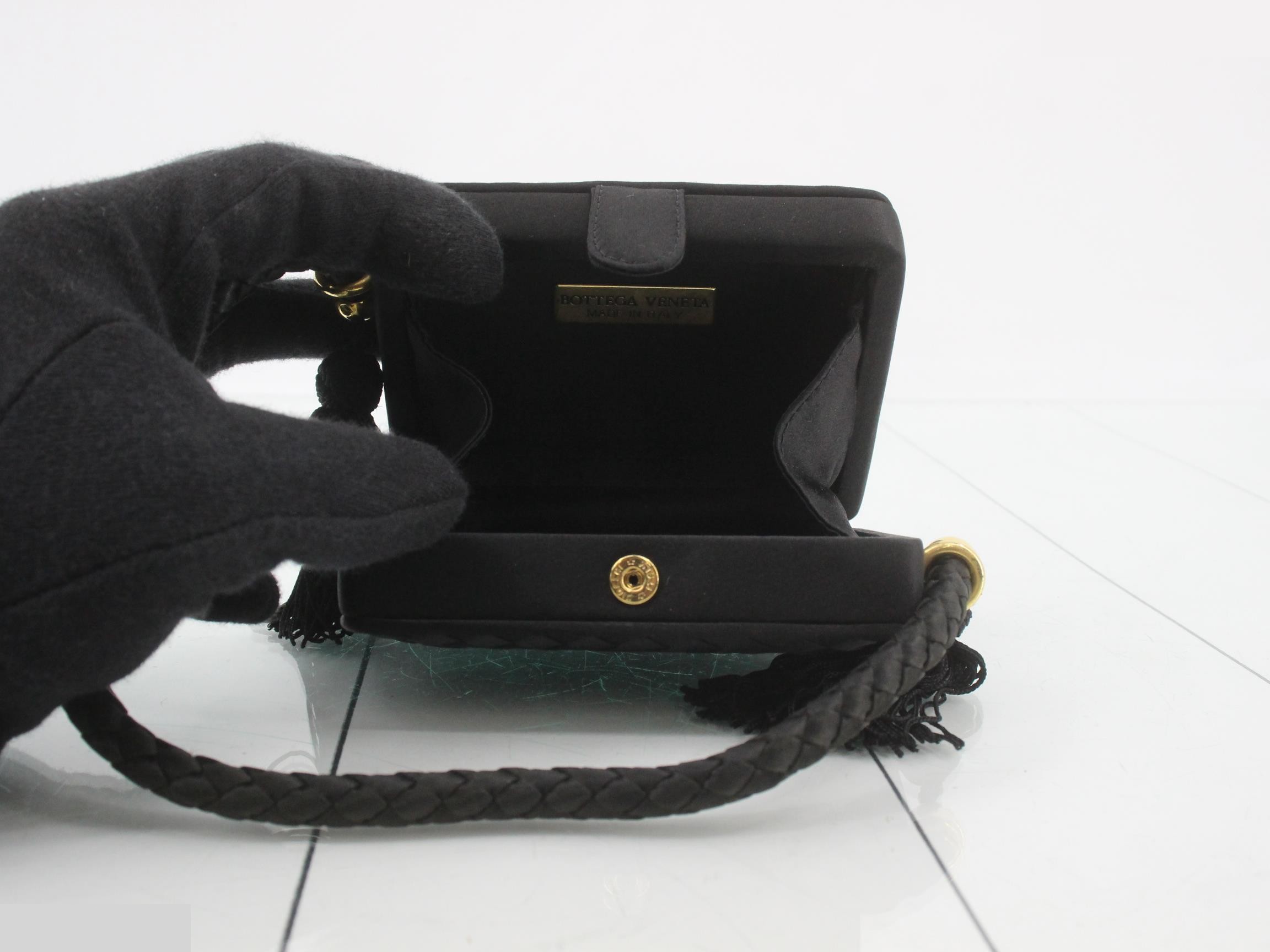 Satin Intrecciato Mini Handbag with Tassel — view 4