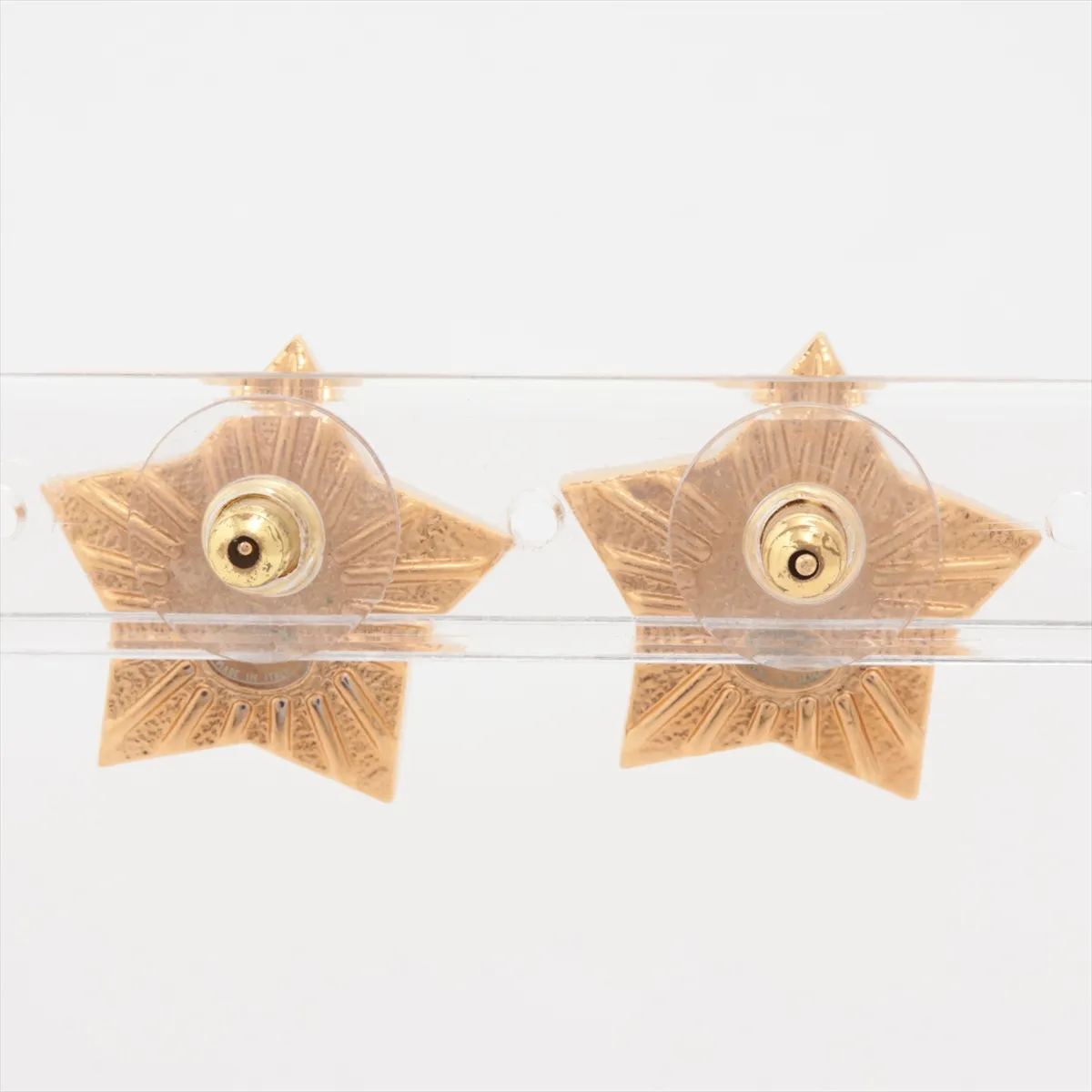 Coco Mark Star B24C Earrings (Pair) GP x Rhinestone x Faux Pearl Gold — view 2
