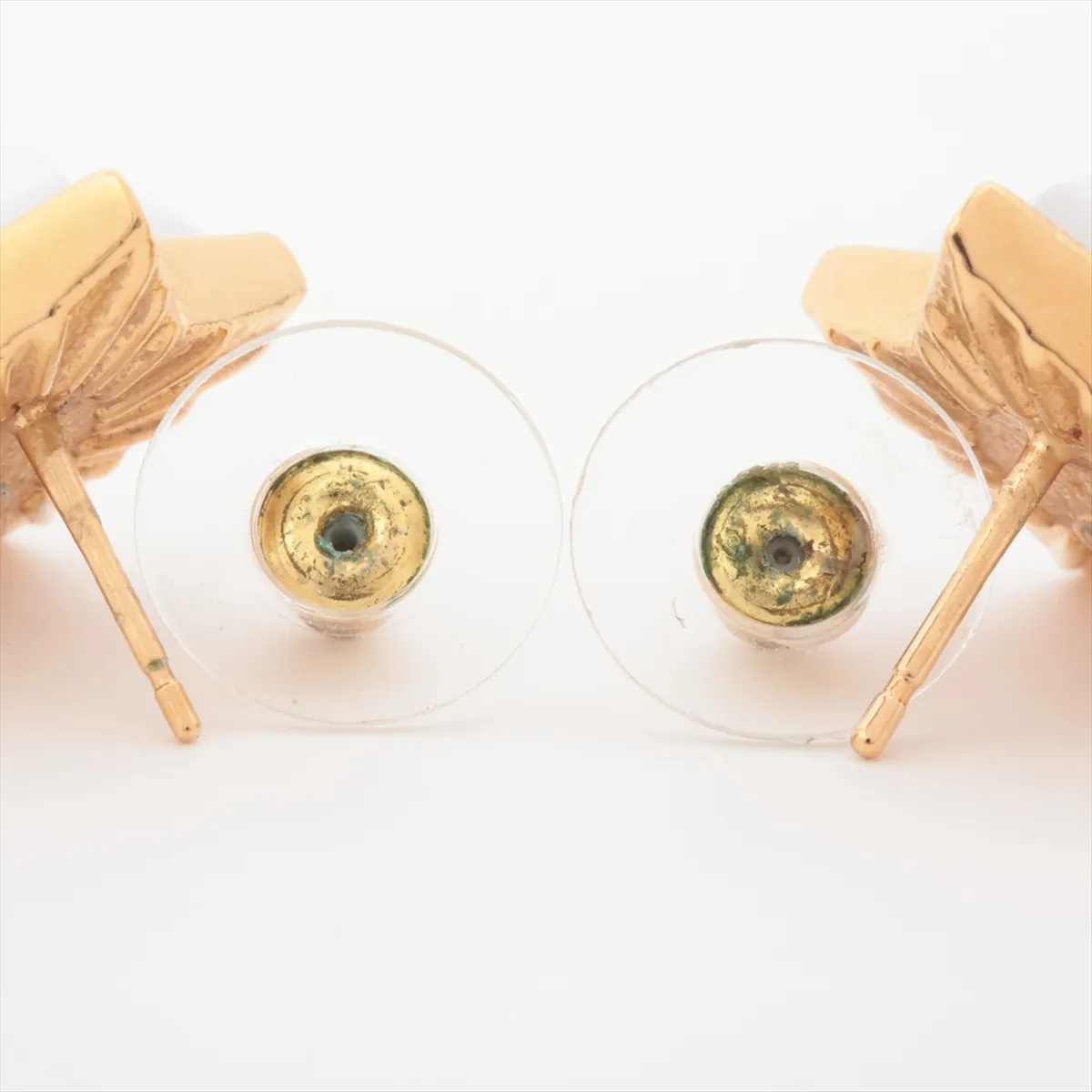 Coco Mark Star B24C Earrings (Pair) GP x Rhinestone x Faux Pearl Gold — view 4