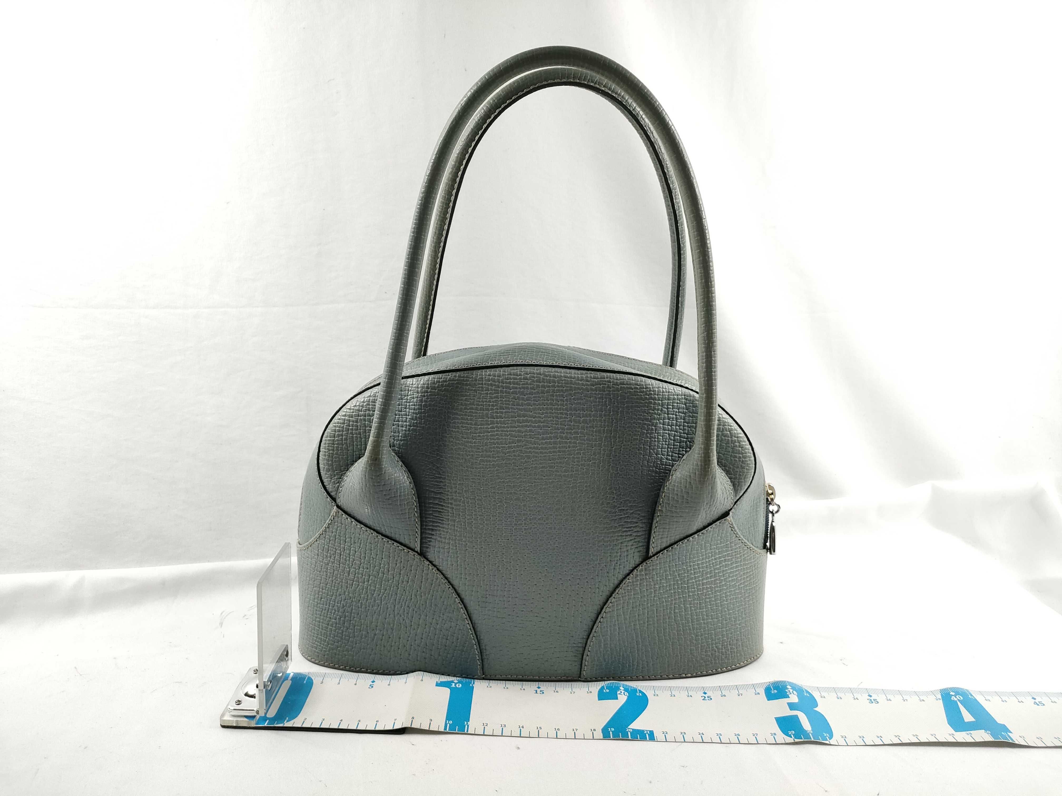 handbag, light blue leather handbag — view 2
