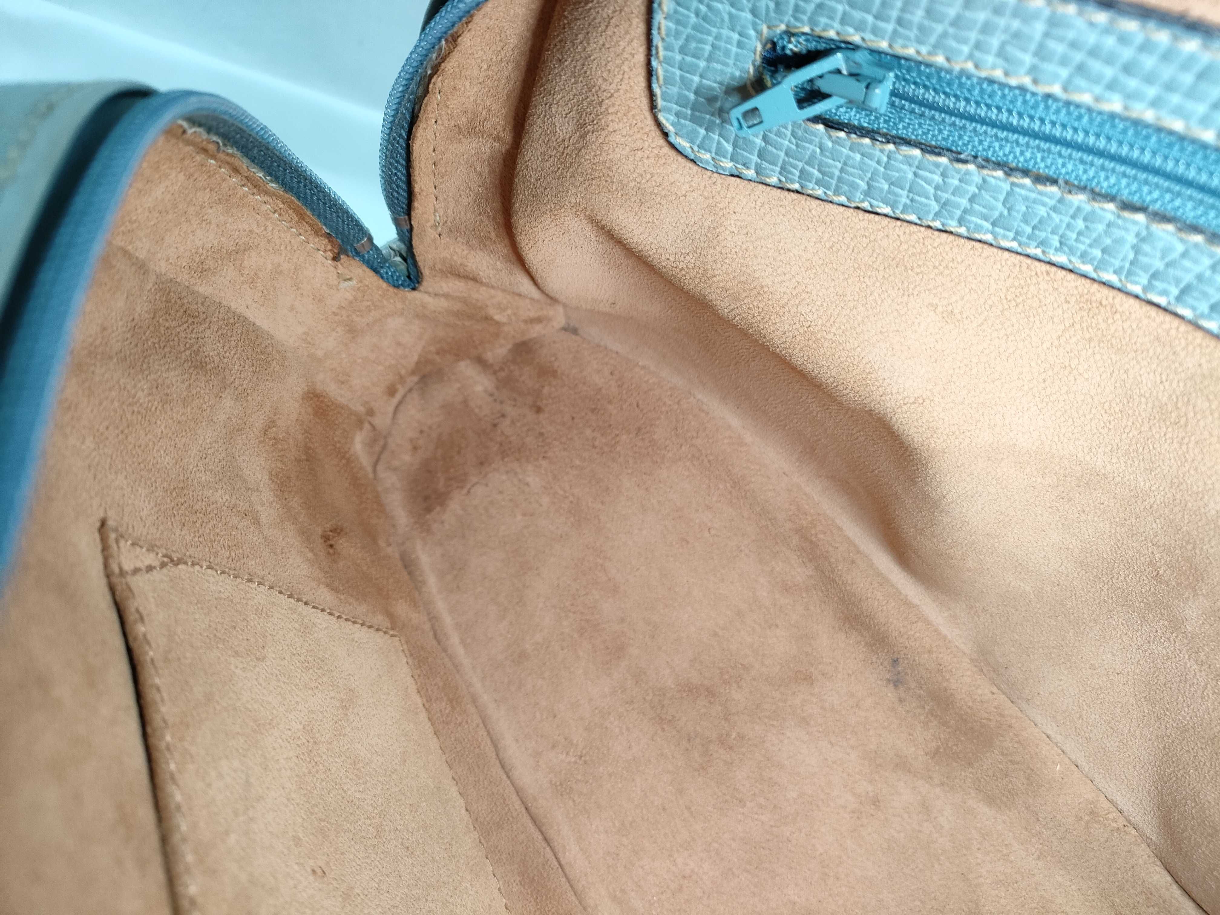 handbag, light blue leather handbag — view 12