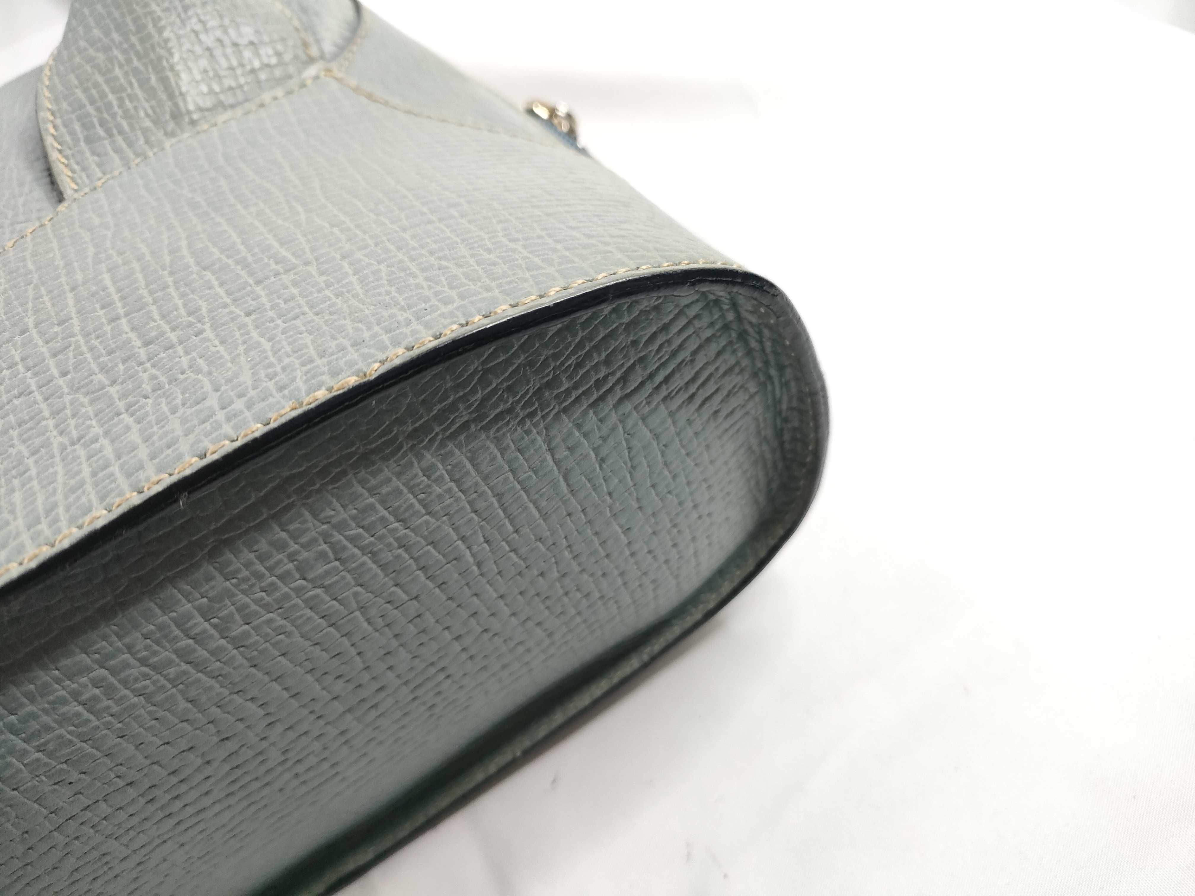 handbag, light blue leather handbag — view 5