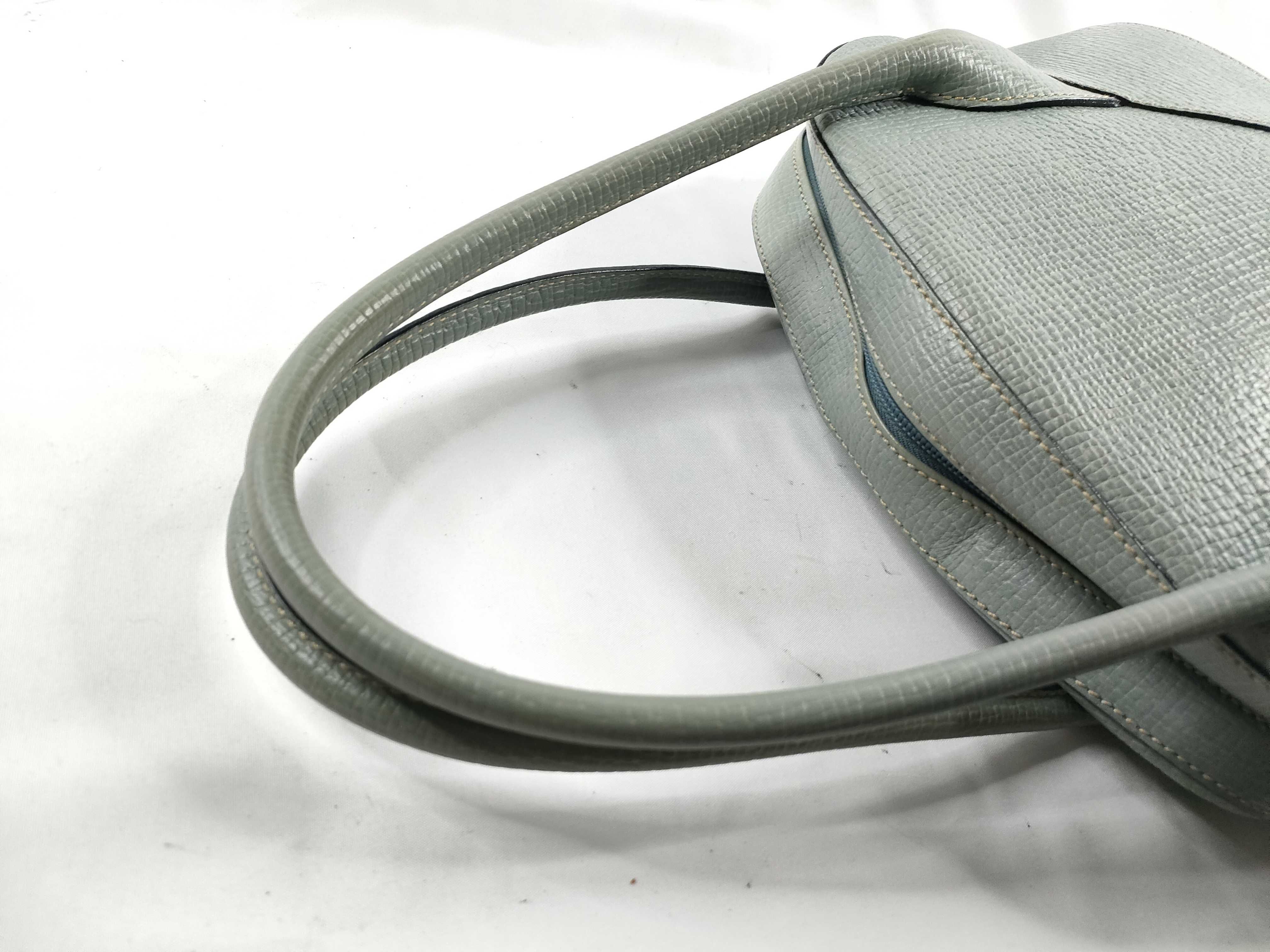 handbag, light blue leather handbag — view 6