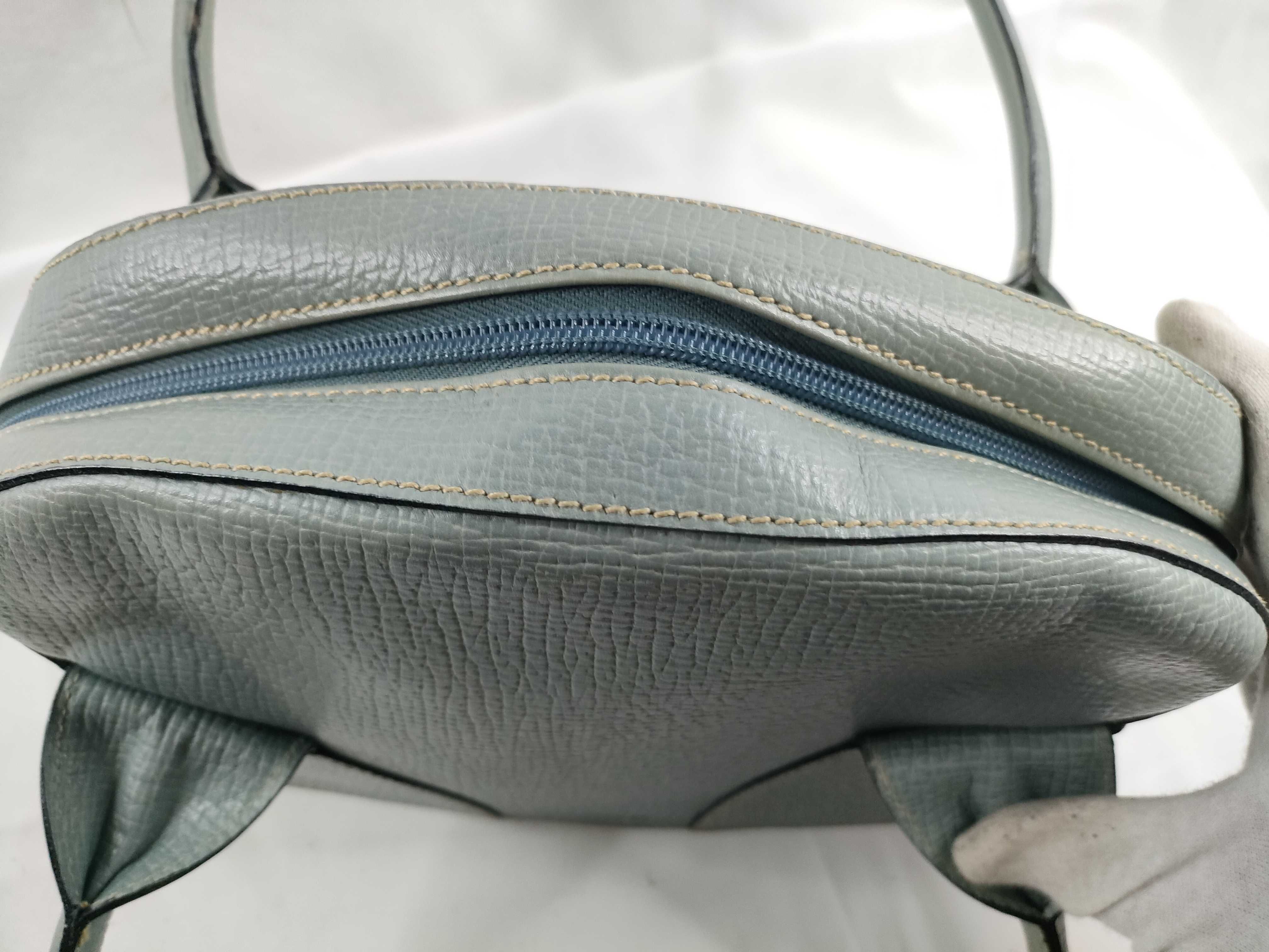 handbag, light blue leather handbag — view 10
