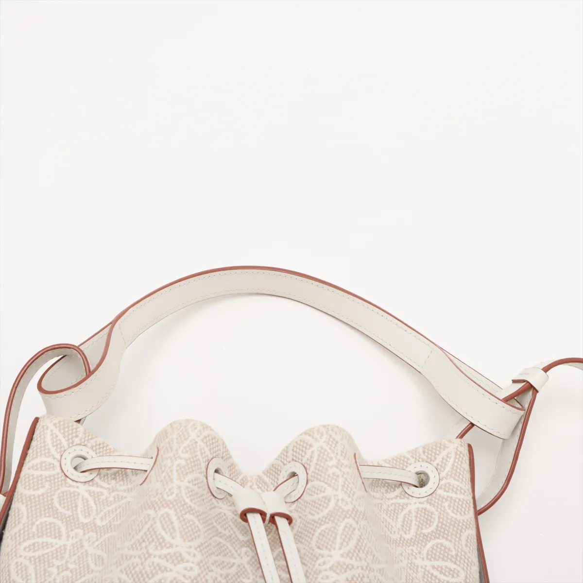 Anagram Balloon Bag Small Canvas x Leather 2WAY Shoulder Bag White — view 6