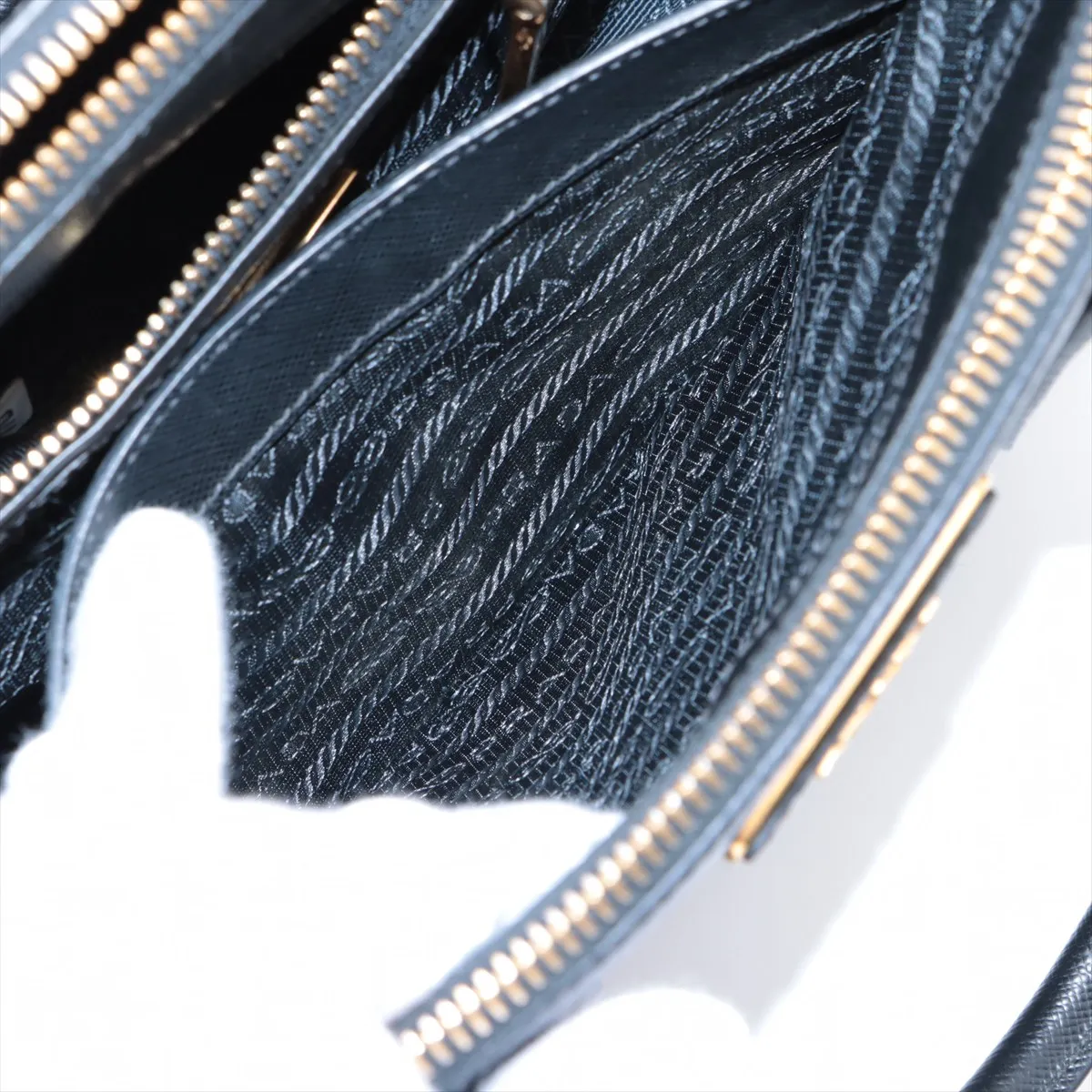 Saffiano Galleria Leather 2-Way Handbag, Black — view 12