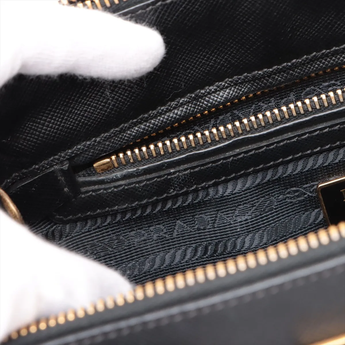 Saffiano Galleria Leather 2-Way Handbag, Black — view 14