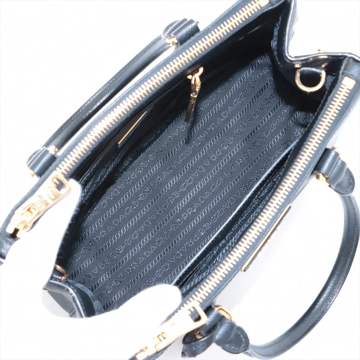 Saffiano Galleria Leather 2-Way Handbag, Black — view 8