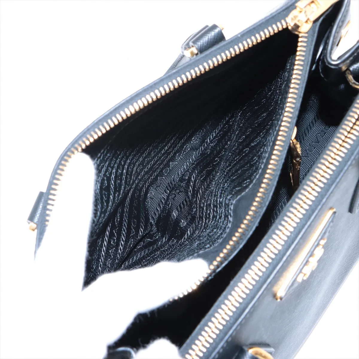 Saffiano Galleria Leather 2-Way Handbag, Black — view 9