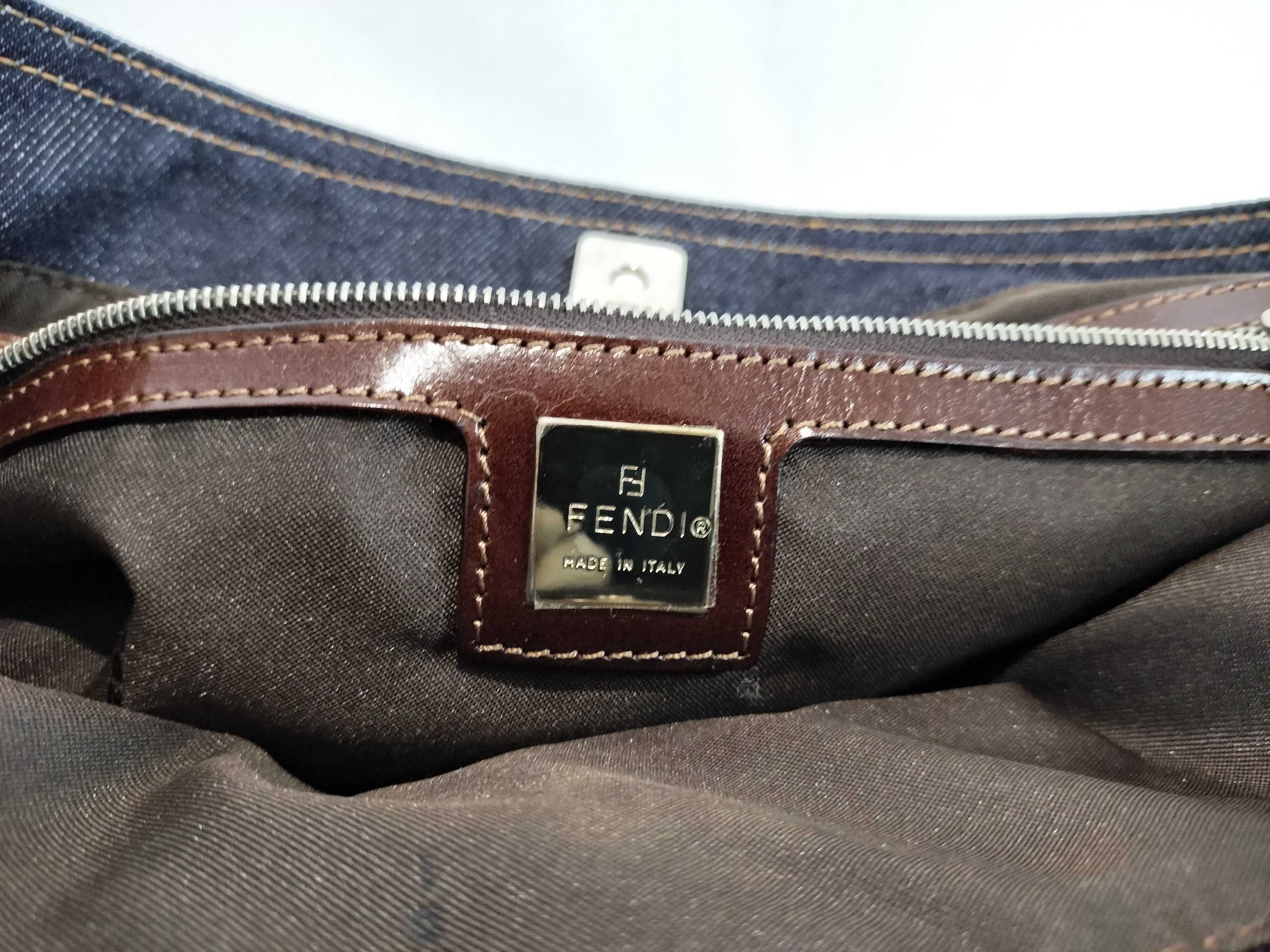 Denim Handbag with Silver Hardware — view 11