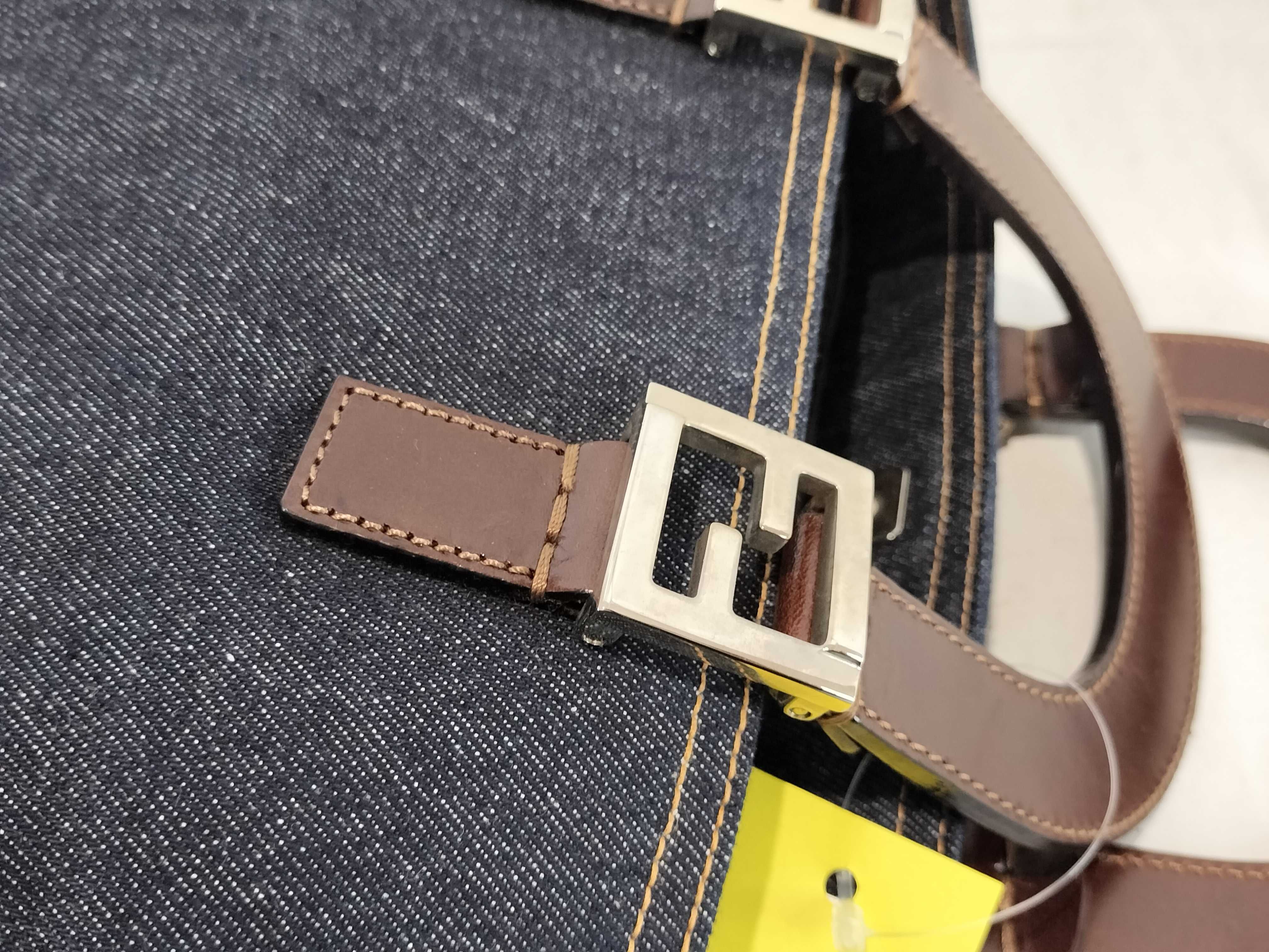 Denim Handbag with Silver Hardware — view 5