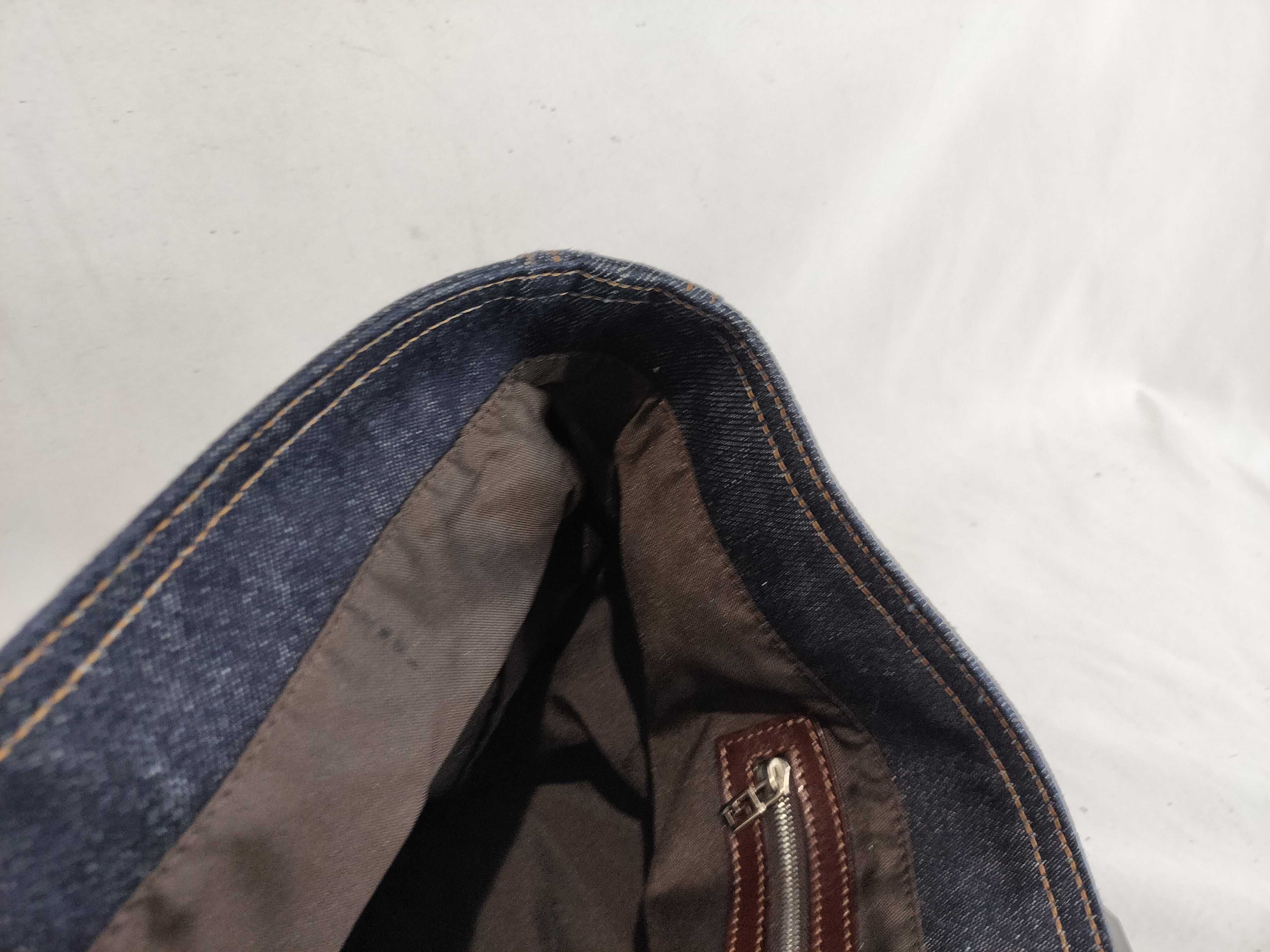 Denim Handbag with Silver Hardware — view 9