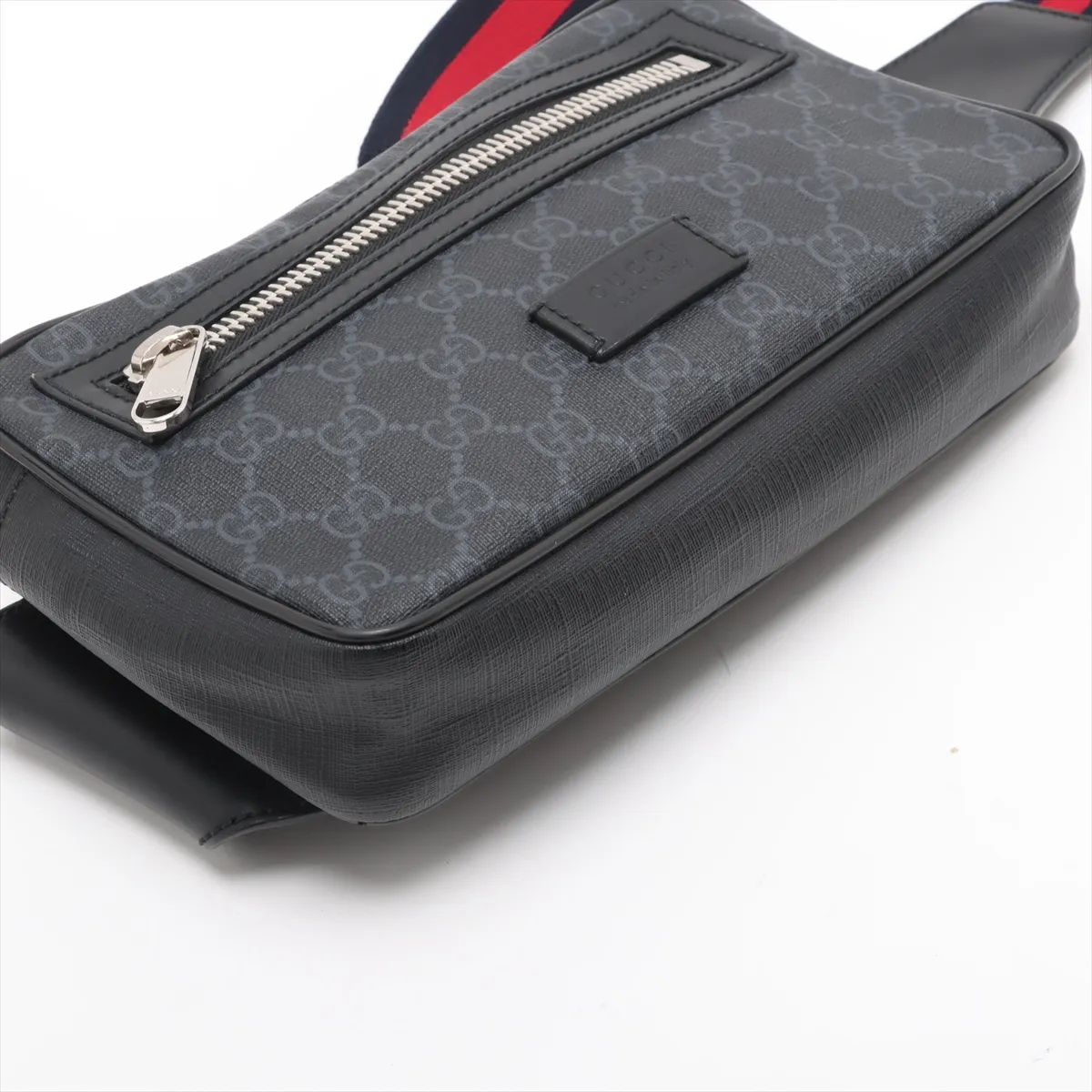 GG Supreme PVC x Leather Waist Pouch Black 474293 — view 4