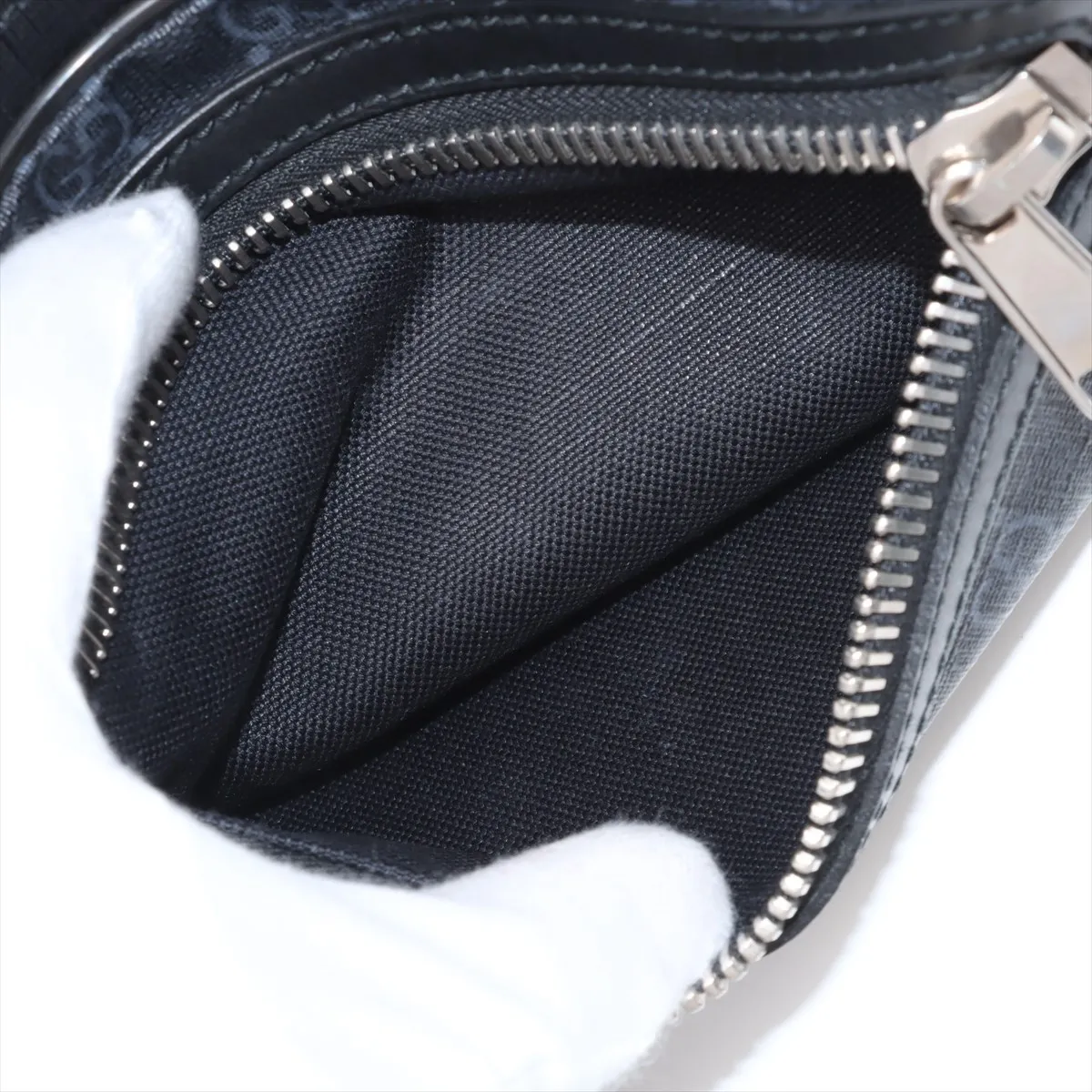 GG Supreme PVC x Leather Waist Pouch Black 474293 — view 8