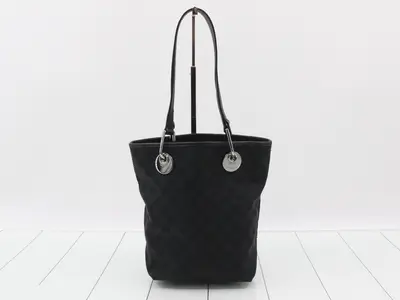 Canvas Shoulder Bag, Noir (Black), 120840, 00240