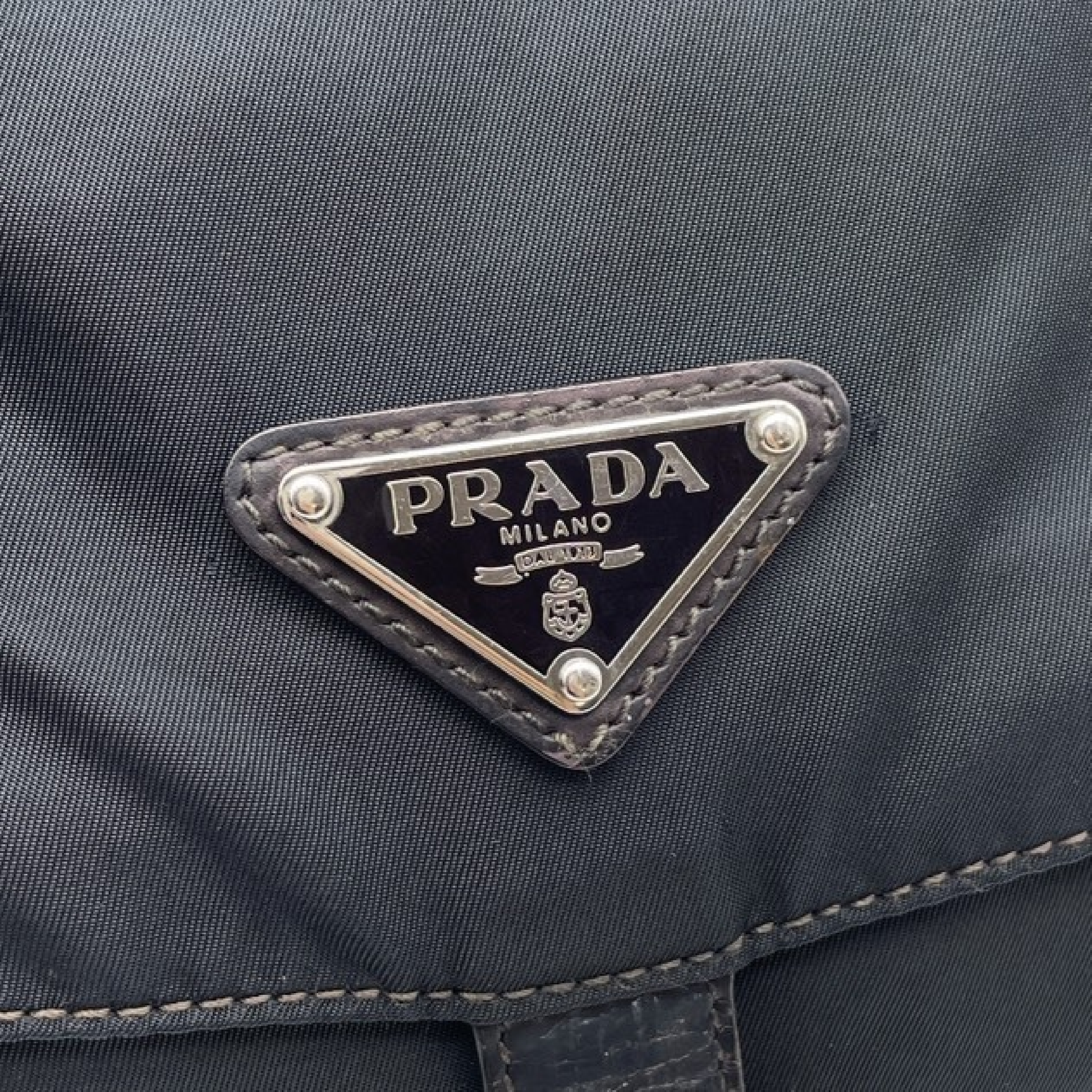 Nylon Triangle Logo Shoulder Bag — view 8