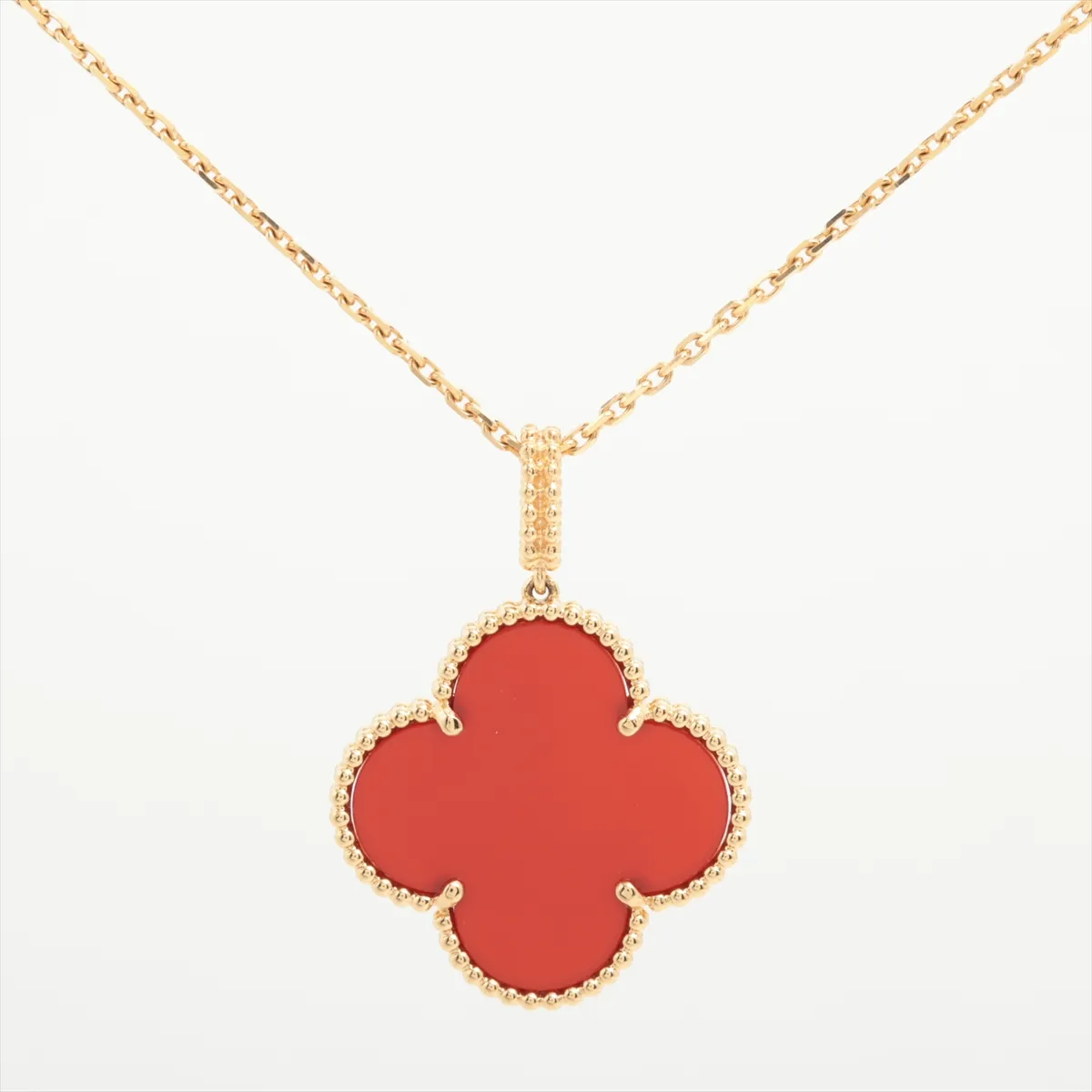 Magic Alhambra Long Carnelian Necklace 750 (Yellow Gold) 15.8g JE476763 JE492122 (Stone has — view 2