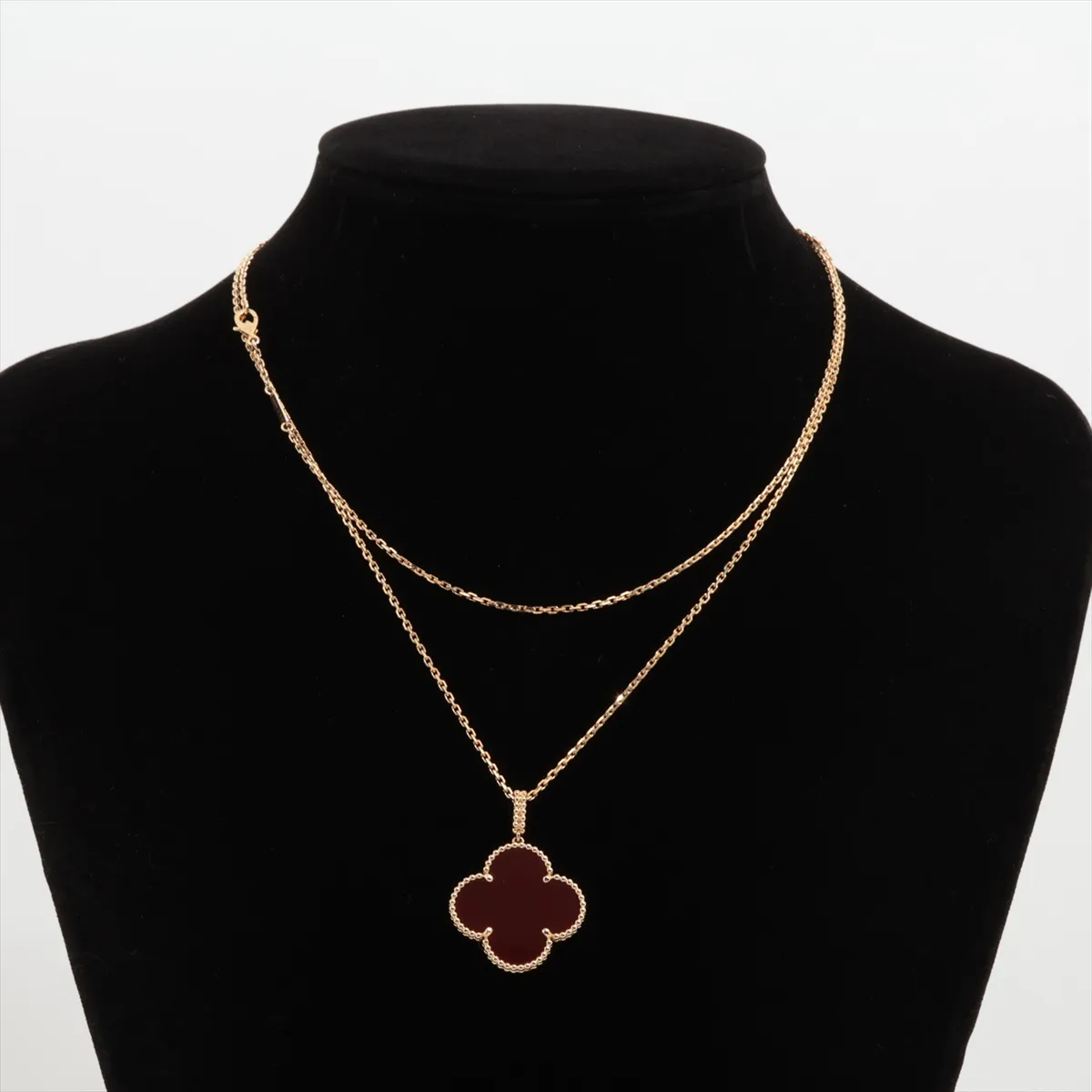 Magic Alhambra Long Carnelian Necklace 750 (Yellow Gold) 15.8g JE476763 JE492122 (Stone has — view 5