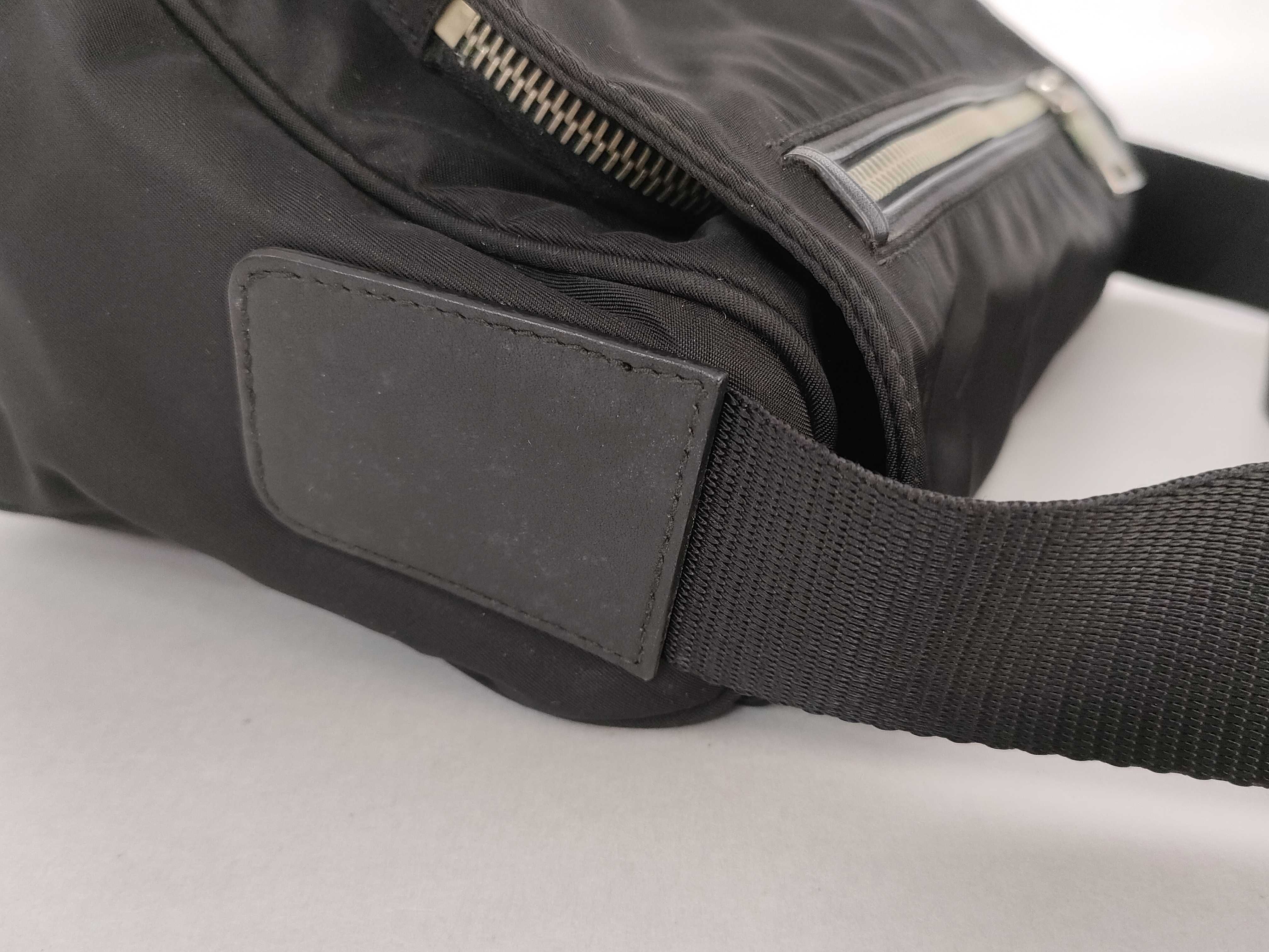 Nylon Prada Messenger Bag Triangle Logo Black Shoulder Bag — view 5