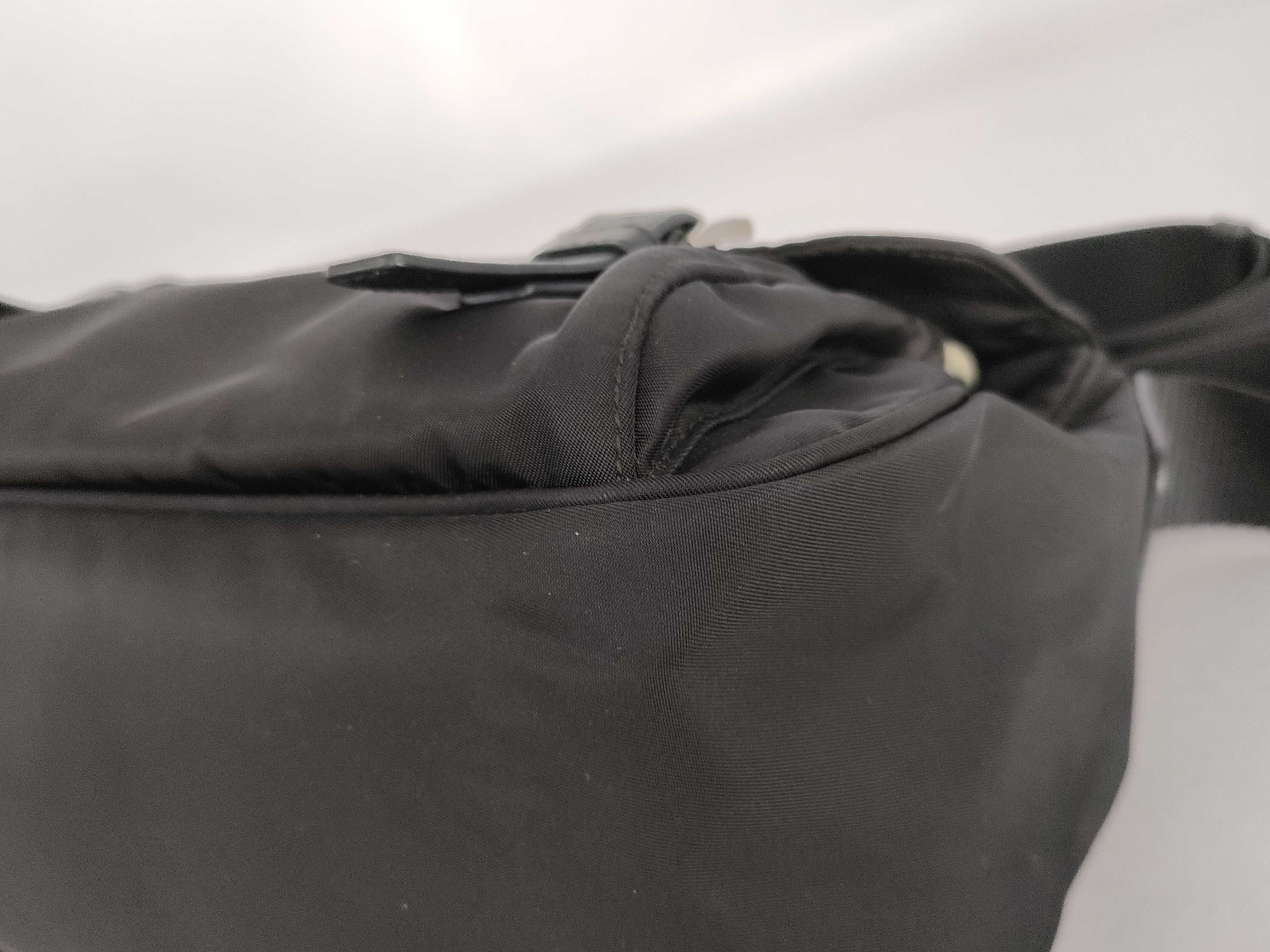 Nylon Prada Messenger Bag Triangle Logo Black Shoulder Bag — view 6