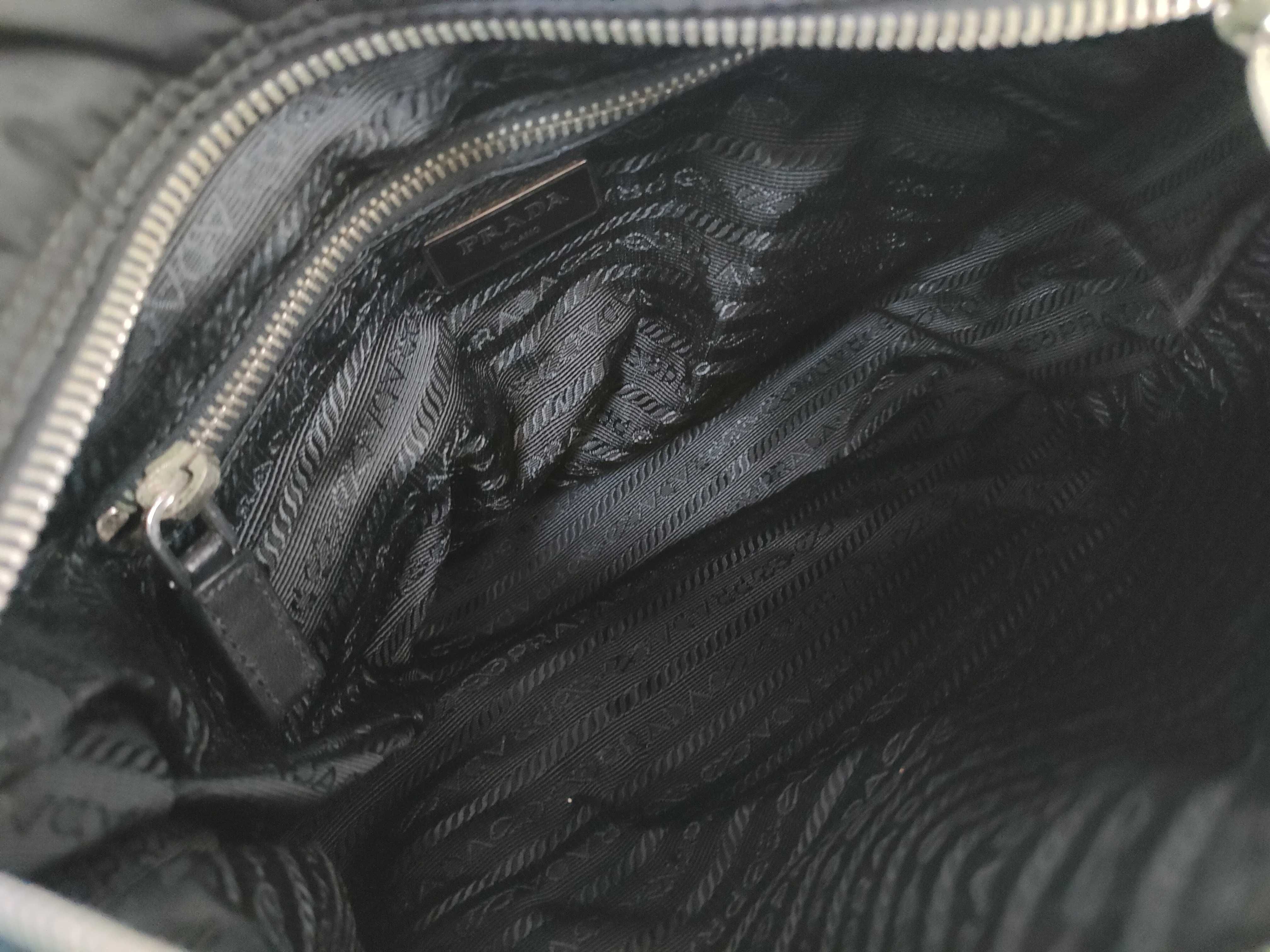 Nylon Prada Messenger Bag Triangle Logo Black Shoulder Bag — view 10