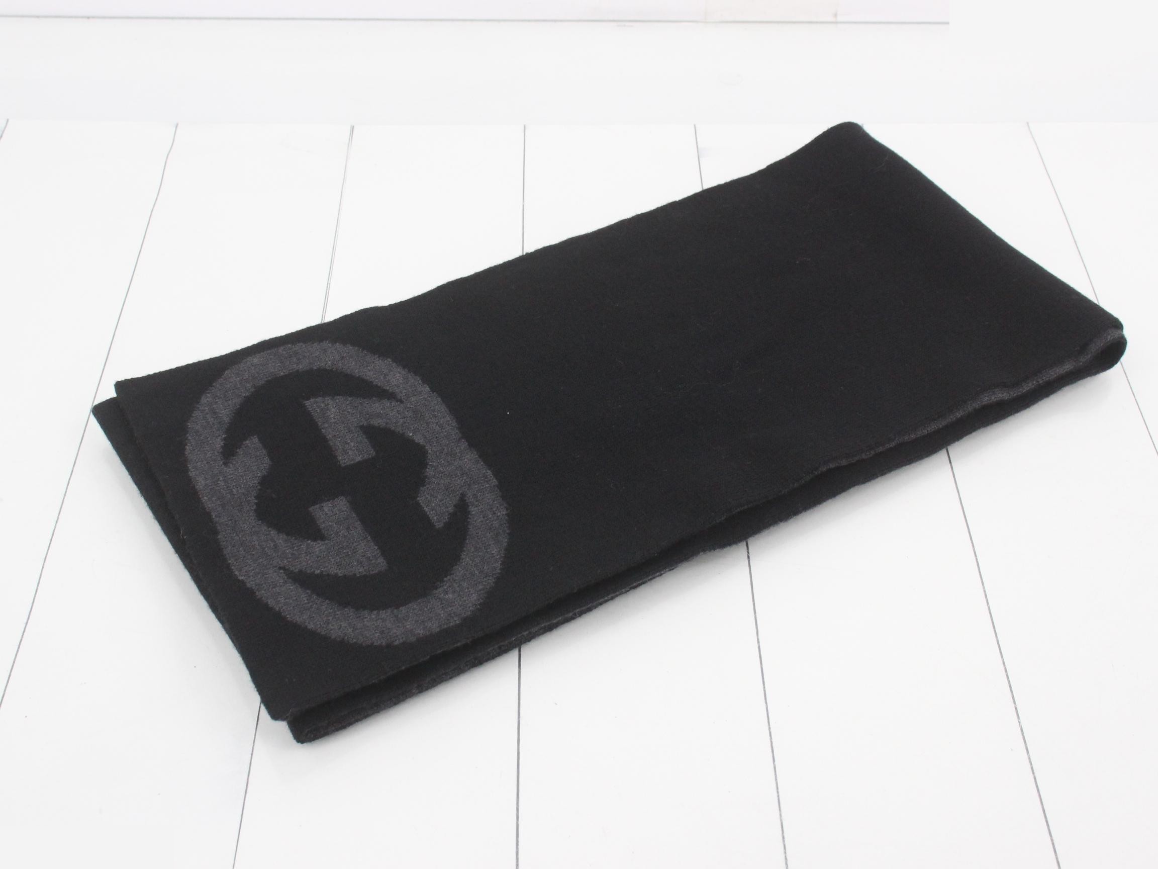 GG Reversible Stole, Sherry, with Tag, Charcoal Gray