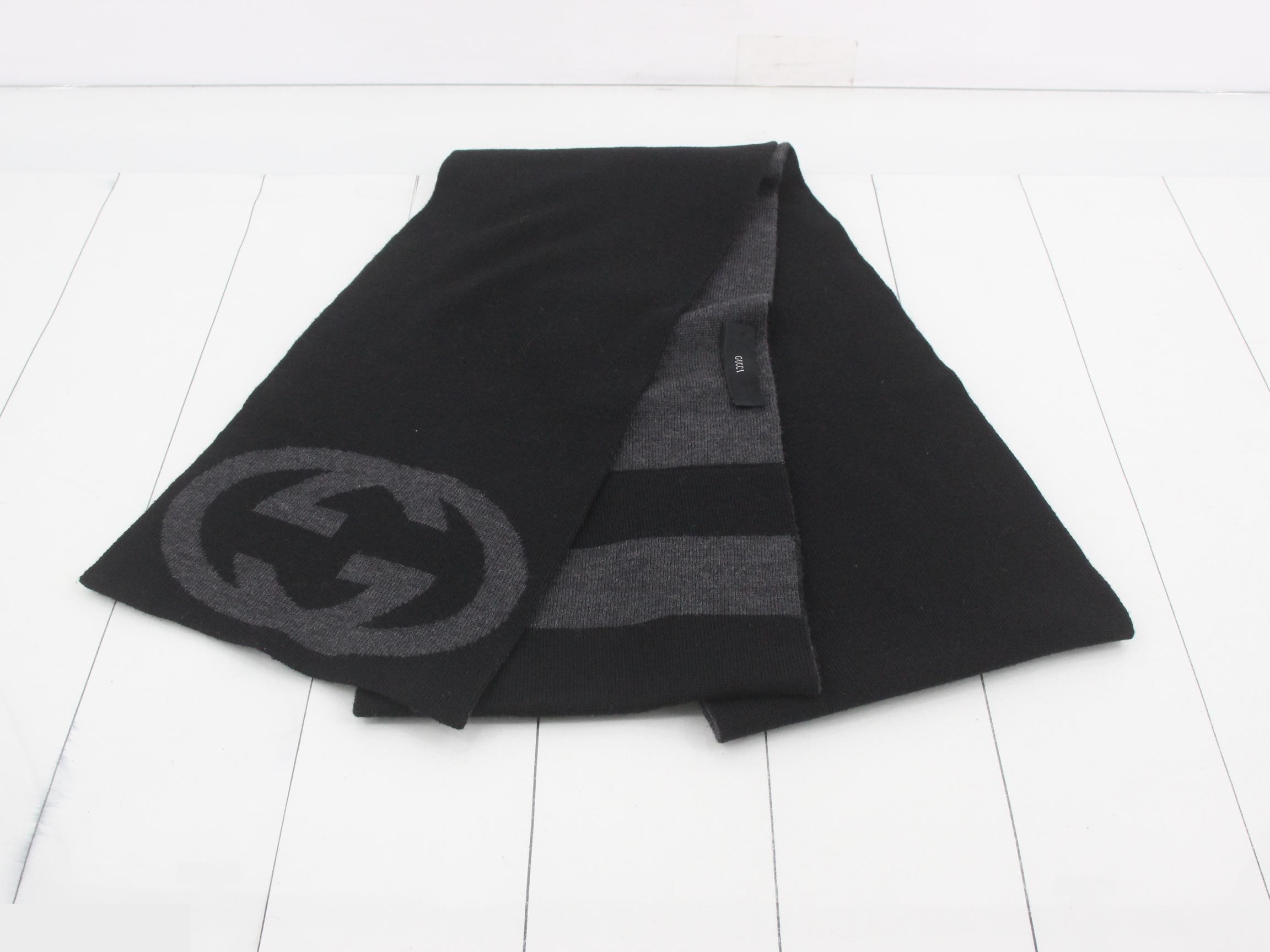 GG Reversible Stole, Sherry, with Tag, Charcoal Gray — view 2