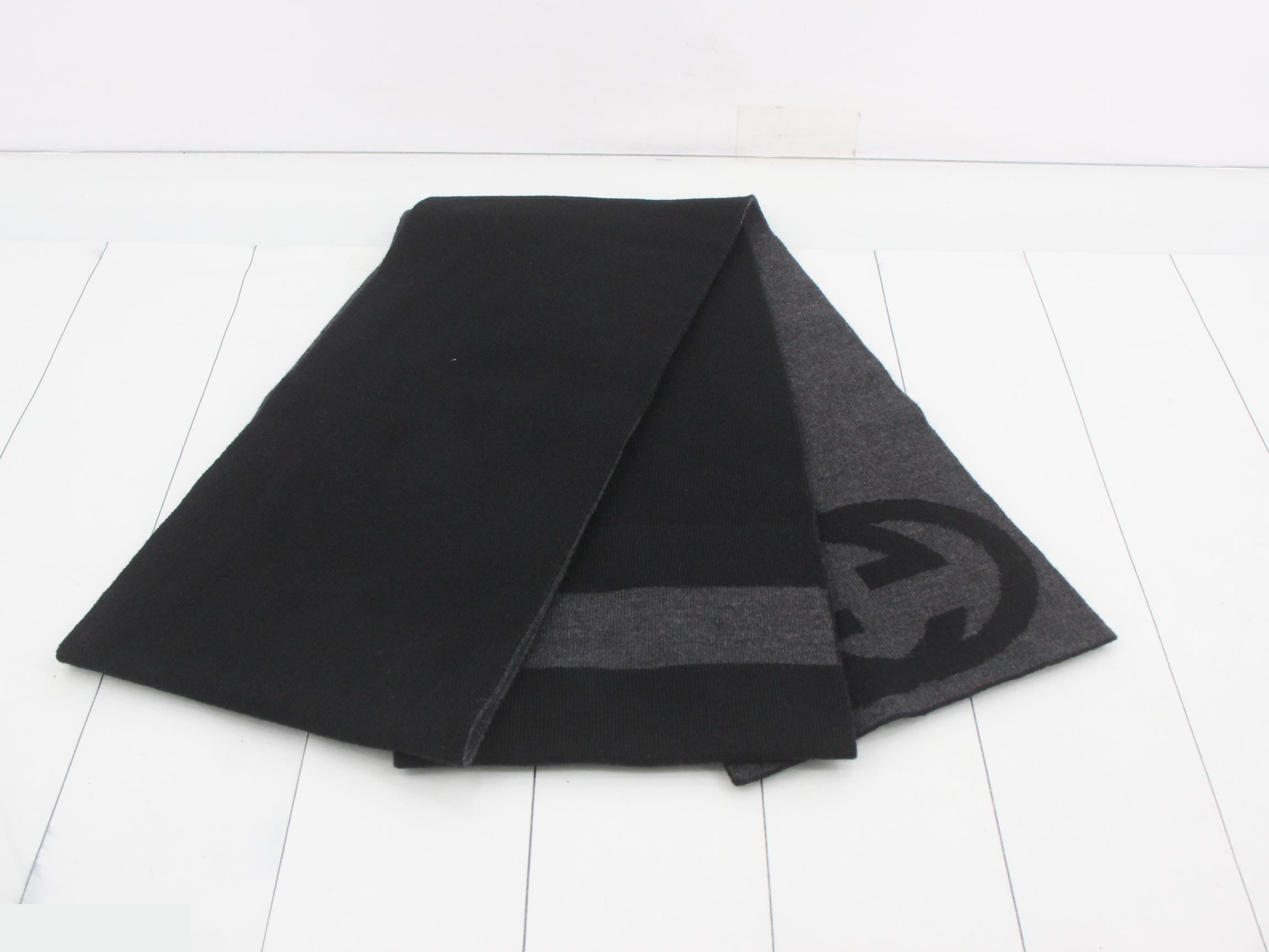 GG Reversible Stole, Sherry, with Tag, Charcoal Gray — view 3