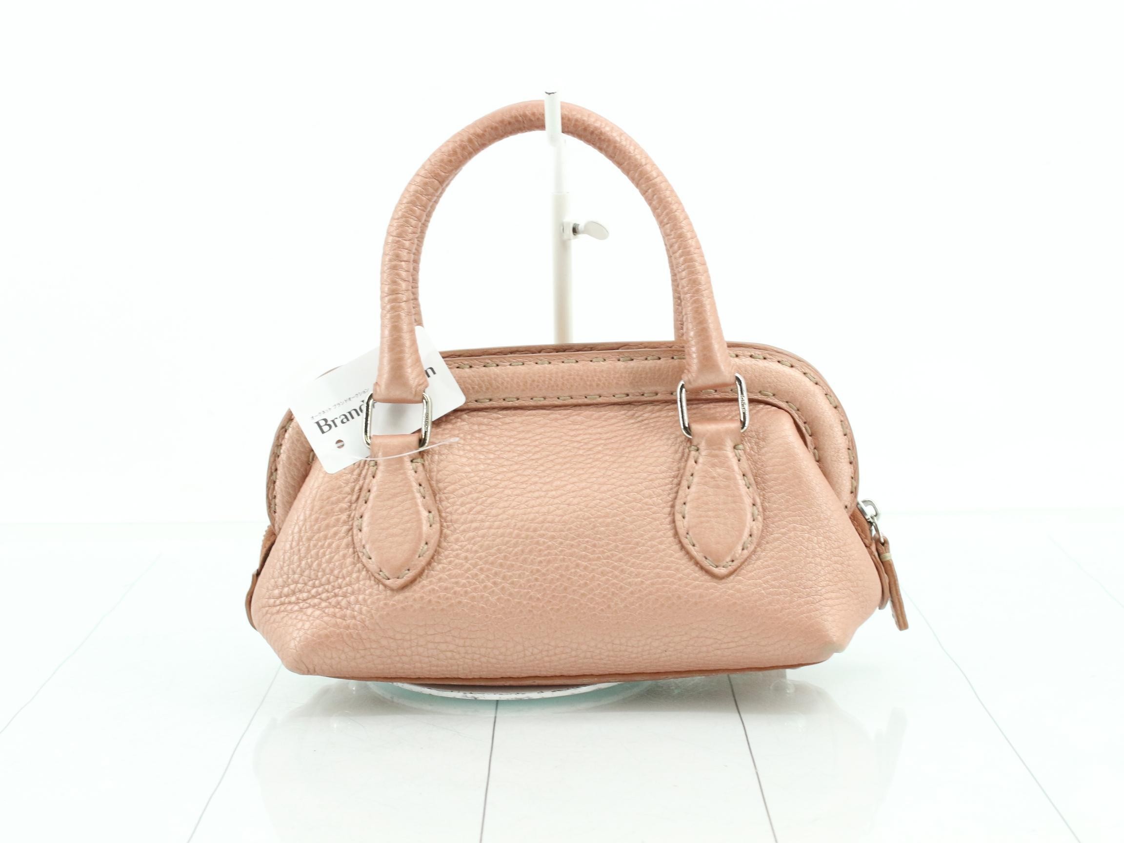 Selleria Mini Duffle Bag, Embossed, Pink, Includes Dust Bag and Charm, W22cm — view 2