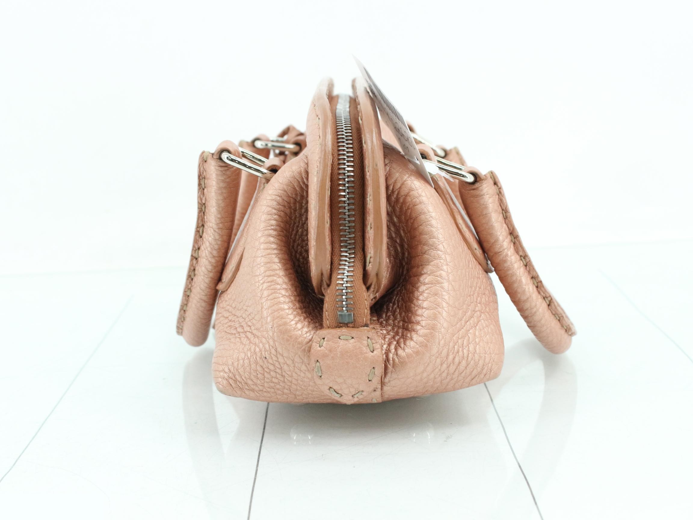 Selleria Mini Duffle Bag, Embossed, Pink, Includes Dust Bag and Charm, W22cm — view 3