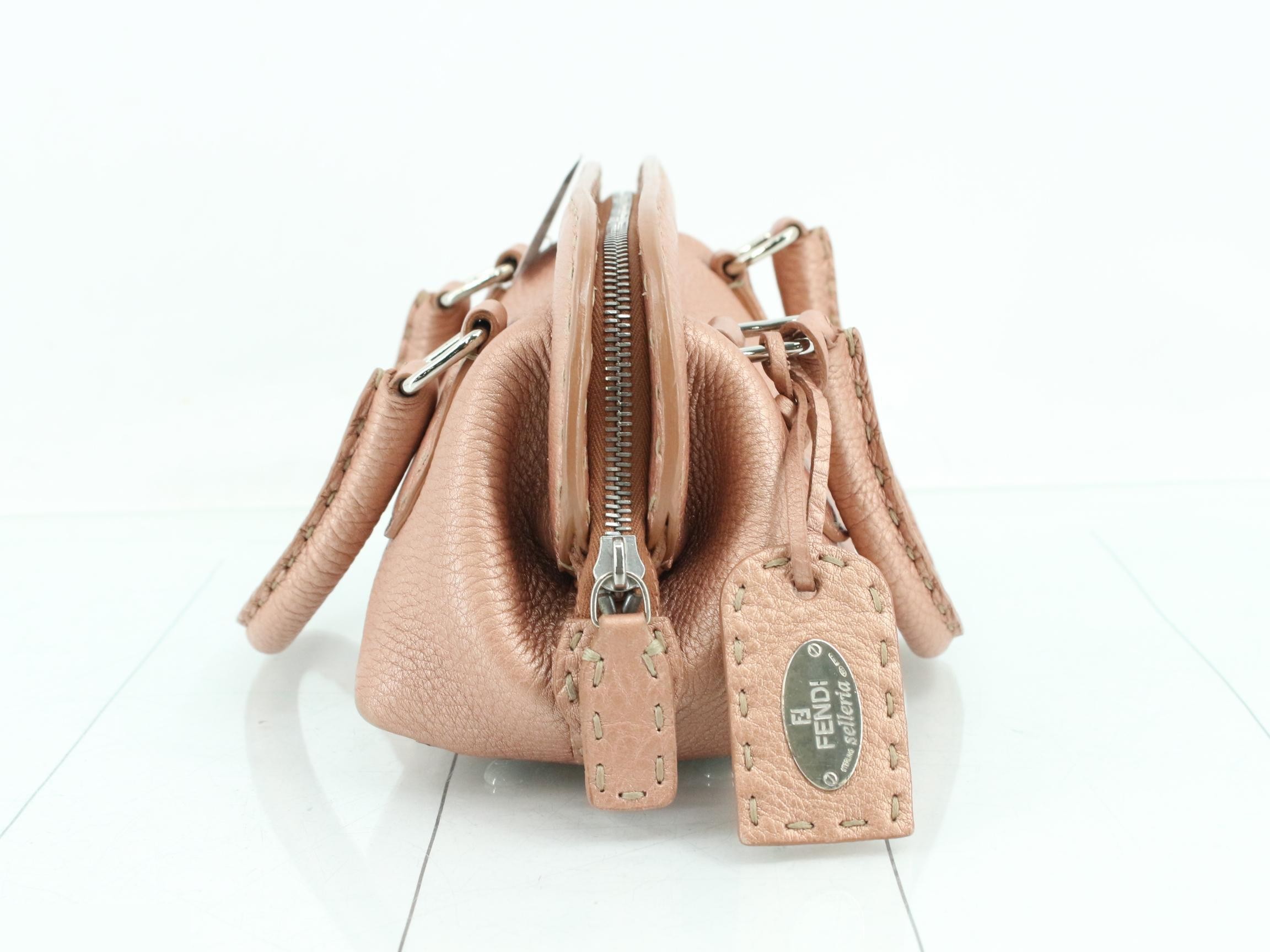 Selleria Mini Duffle Bag, Embossed, Pink, Includes Dust Bag and Charm, W22cm — view 4