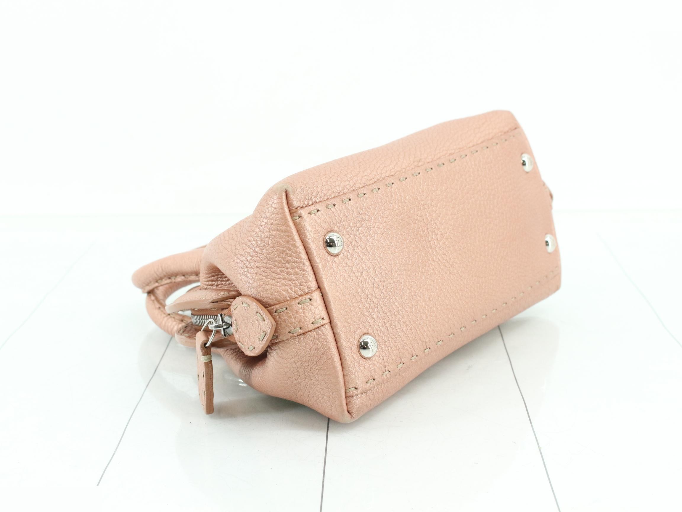 Selleria Mini Duffle Bag, Embossed, Pink, Includes Dust Bag and Charm, W22cm — view 5