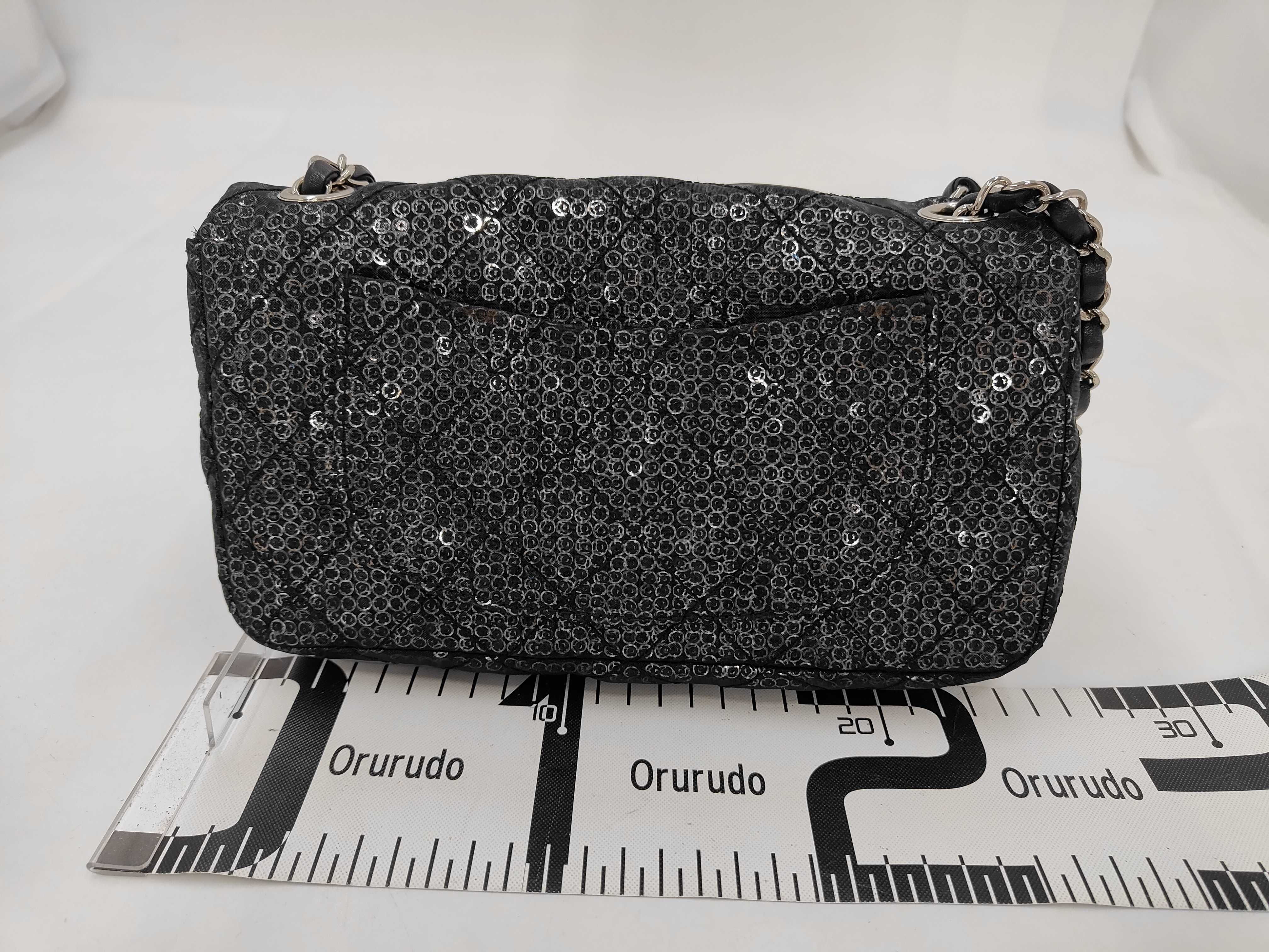 Single Flap Sequin Black SS Shoulder Bag — view 2