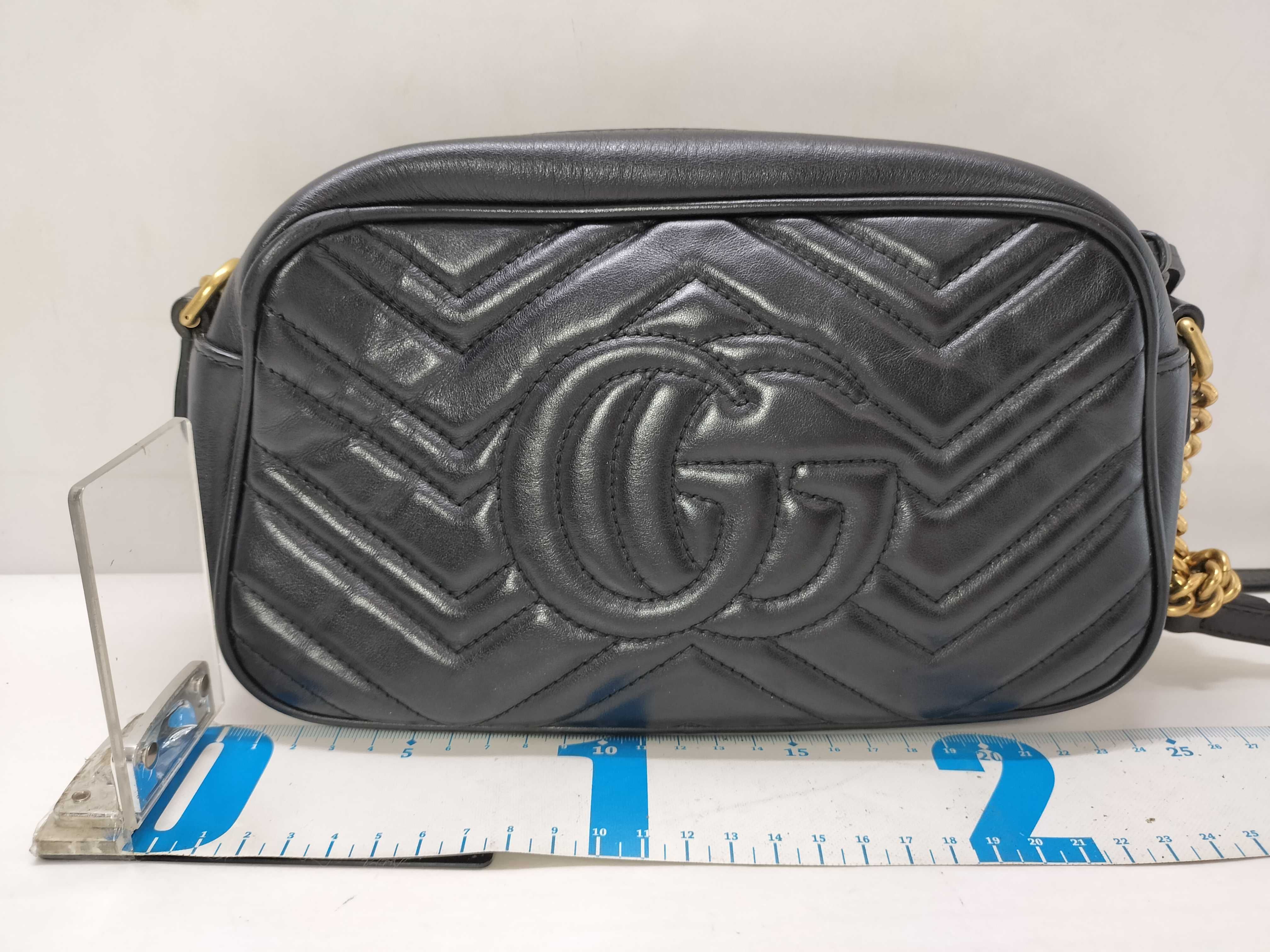 GG Marmont Leather Shoulder Bag, Black, 447632 (Shoulder Bag) — view 2