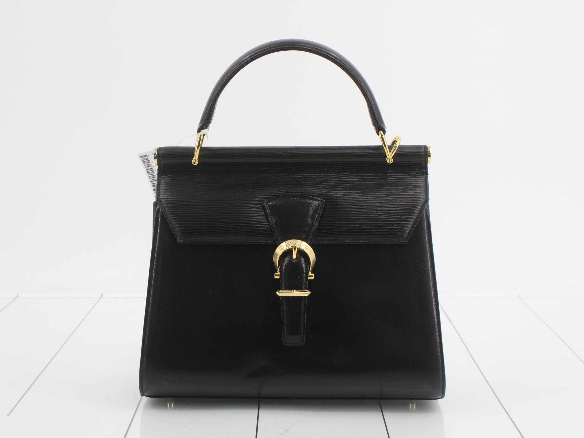 2-way shoulder bag, leather, black, W24.5 H21 D9