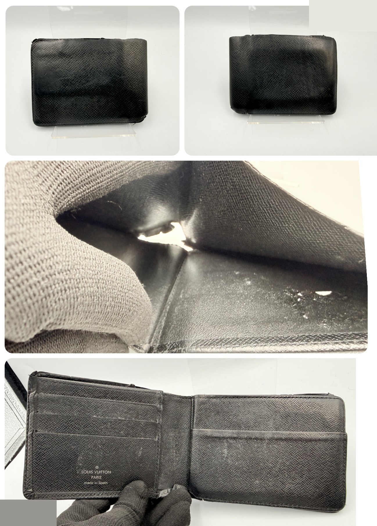 Three wallets: Monogram Mini Run long wallet, Epi folding wallet, and Daiga billfold. — view 5