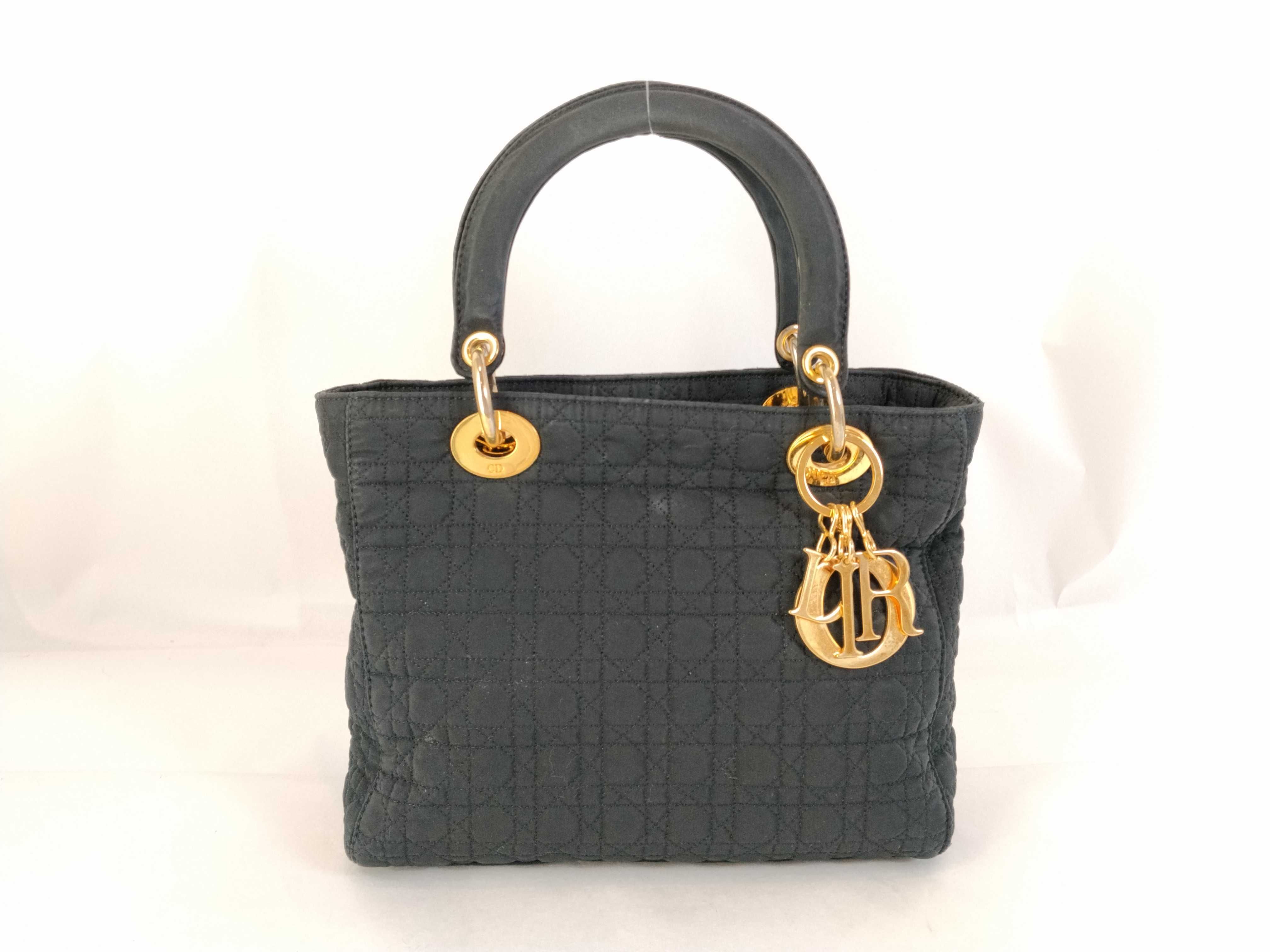 Lady Dior Christian Lady Handbag Cannage Black Handbag
