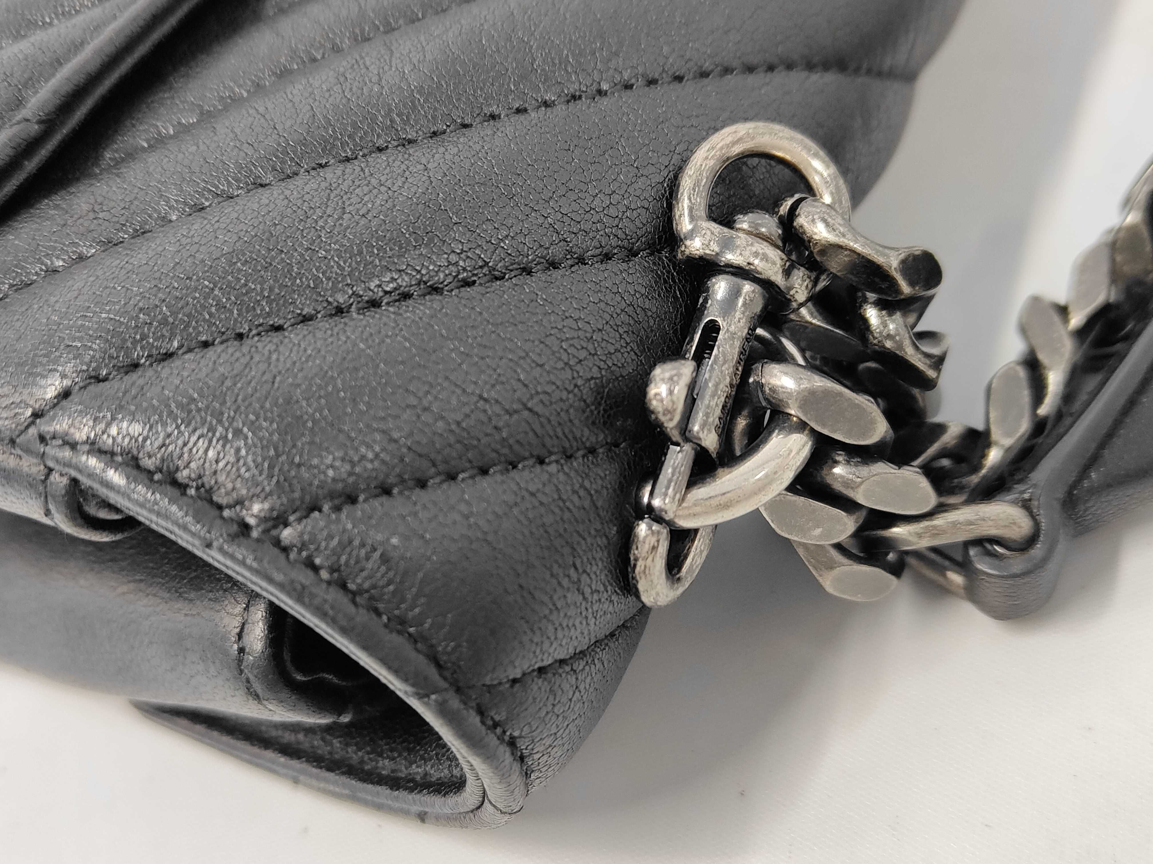 College Chain Shoulder Bag, Leather, Black, Cassandra ST Shoulder Bag — view 6