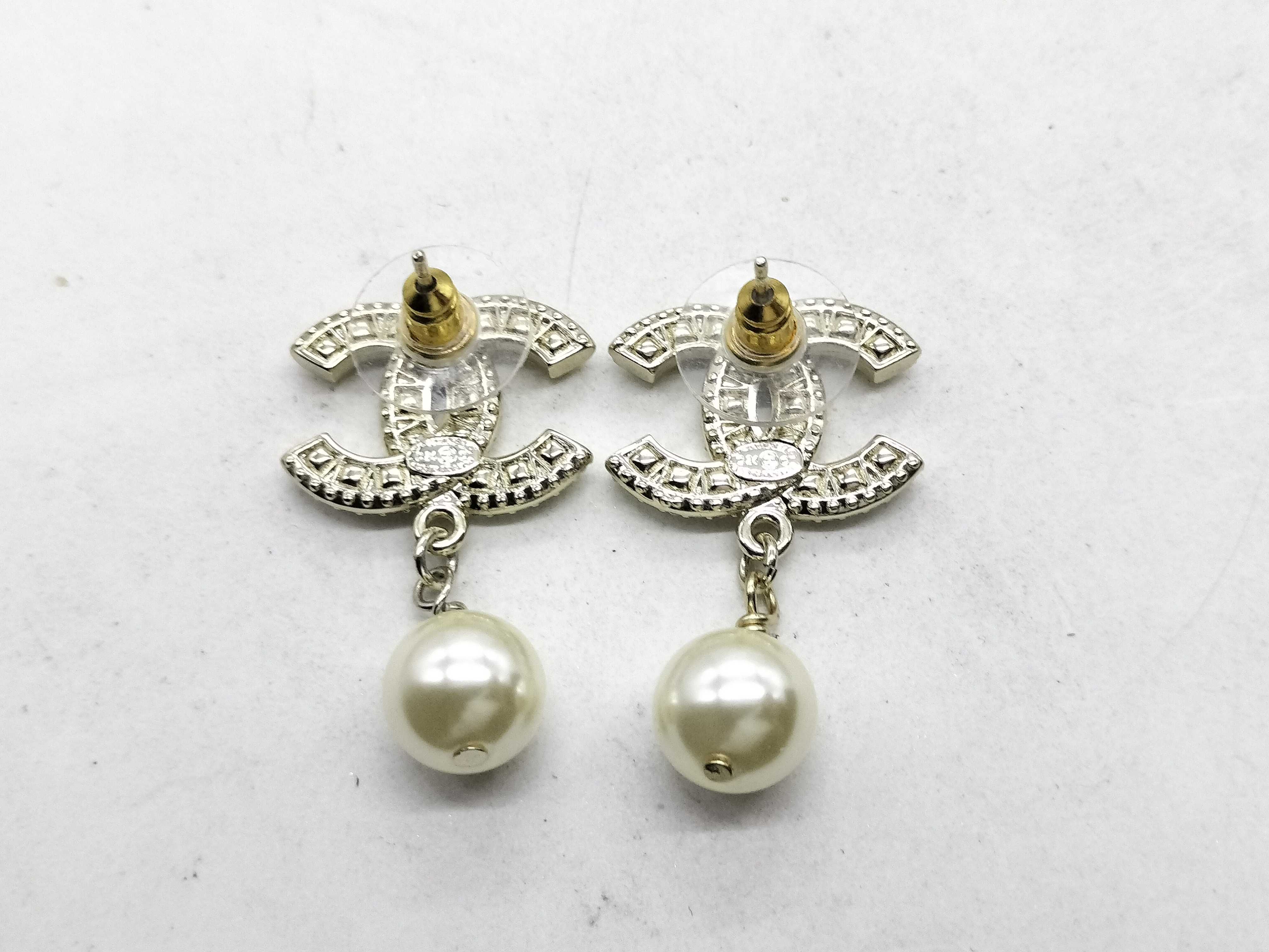 C24C Coco Earrings Pearl Rhinestone Earrings — view 4