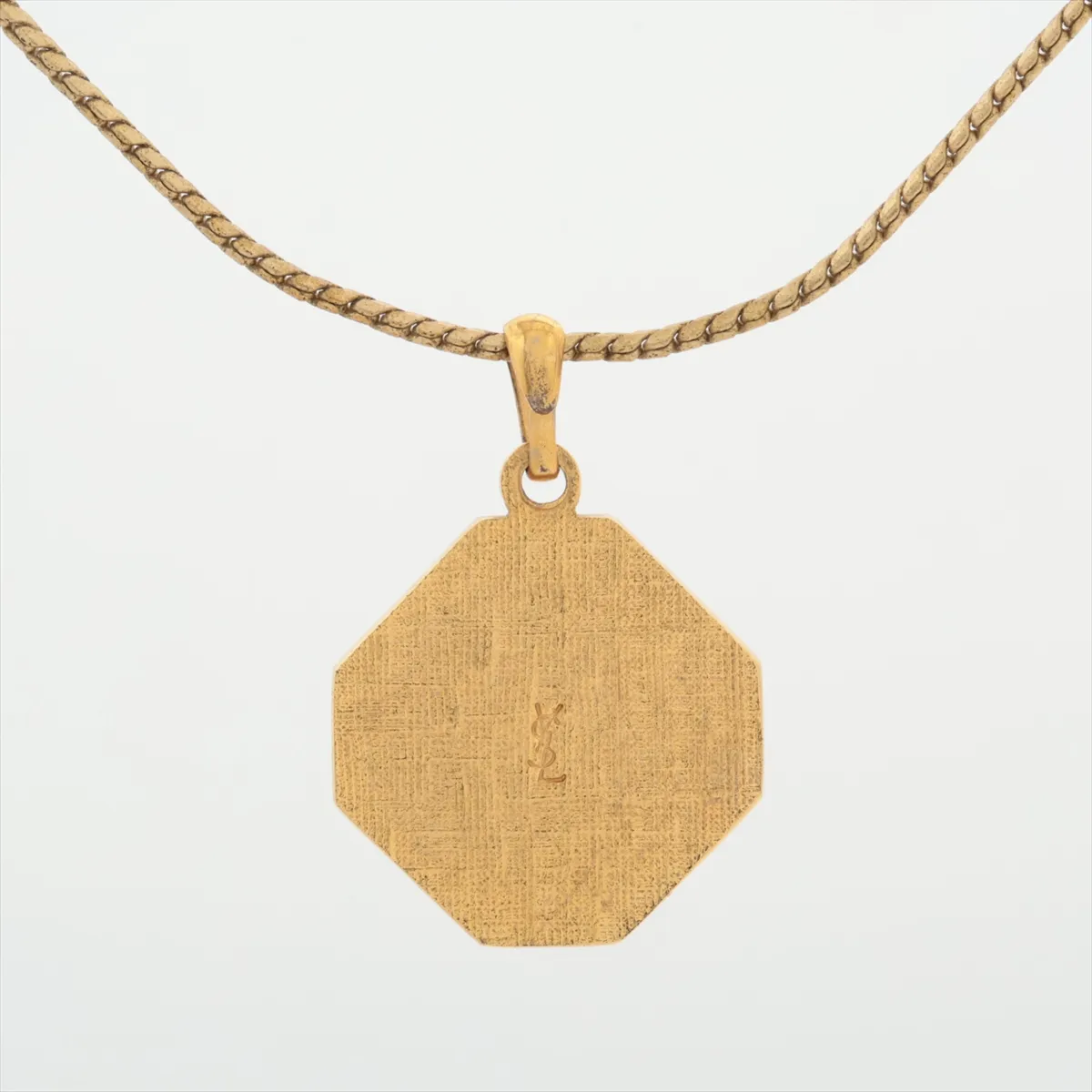 logo necklace, GP gold. Shows signs of wear, — view 2