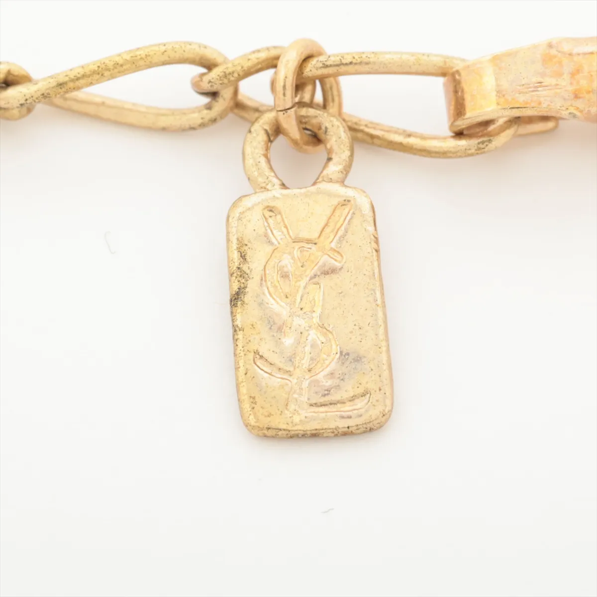 logo necklace, GP gold. Shows signs of wear, — view 4