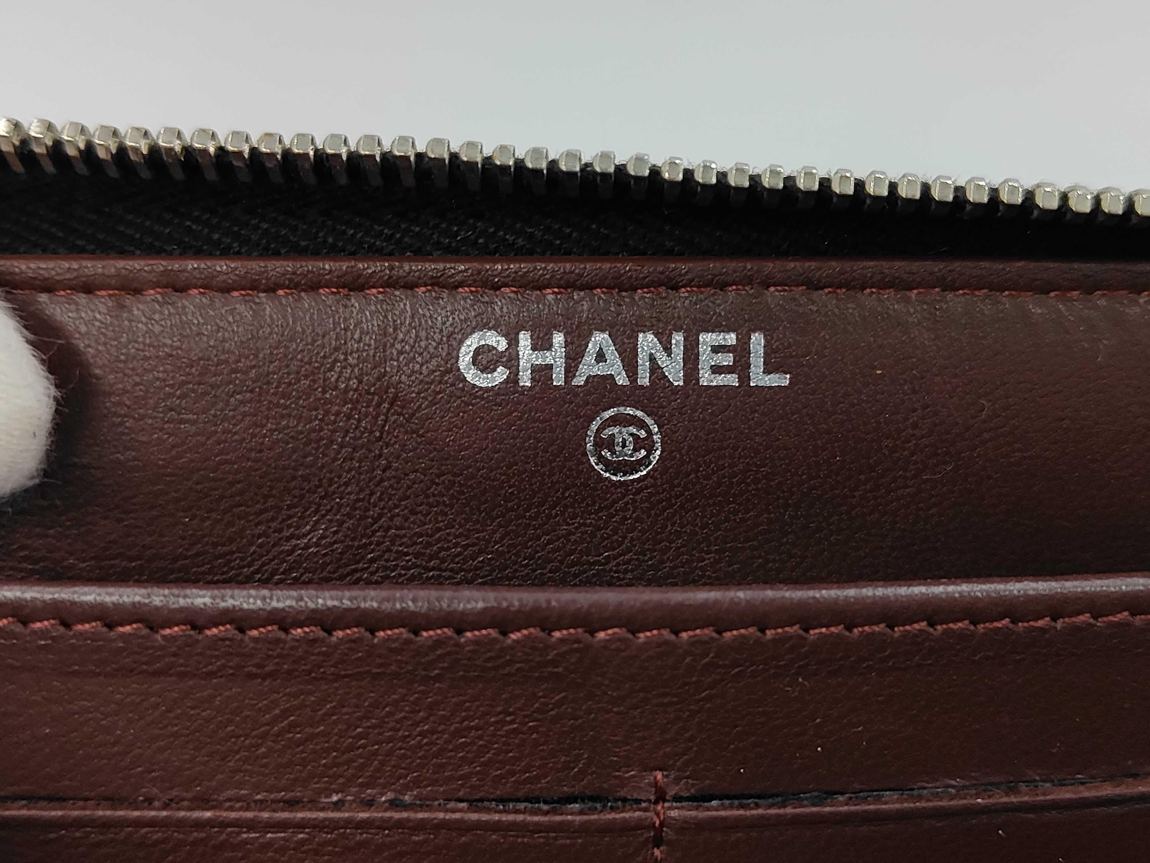 Lambskin Matelassé Coco Mark Long Wallet, Round Zipper, Black, Seal 16 Series — view 7