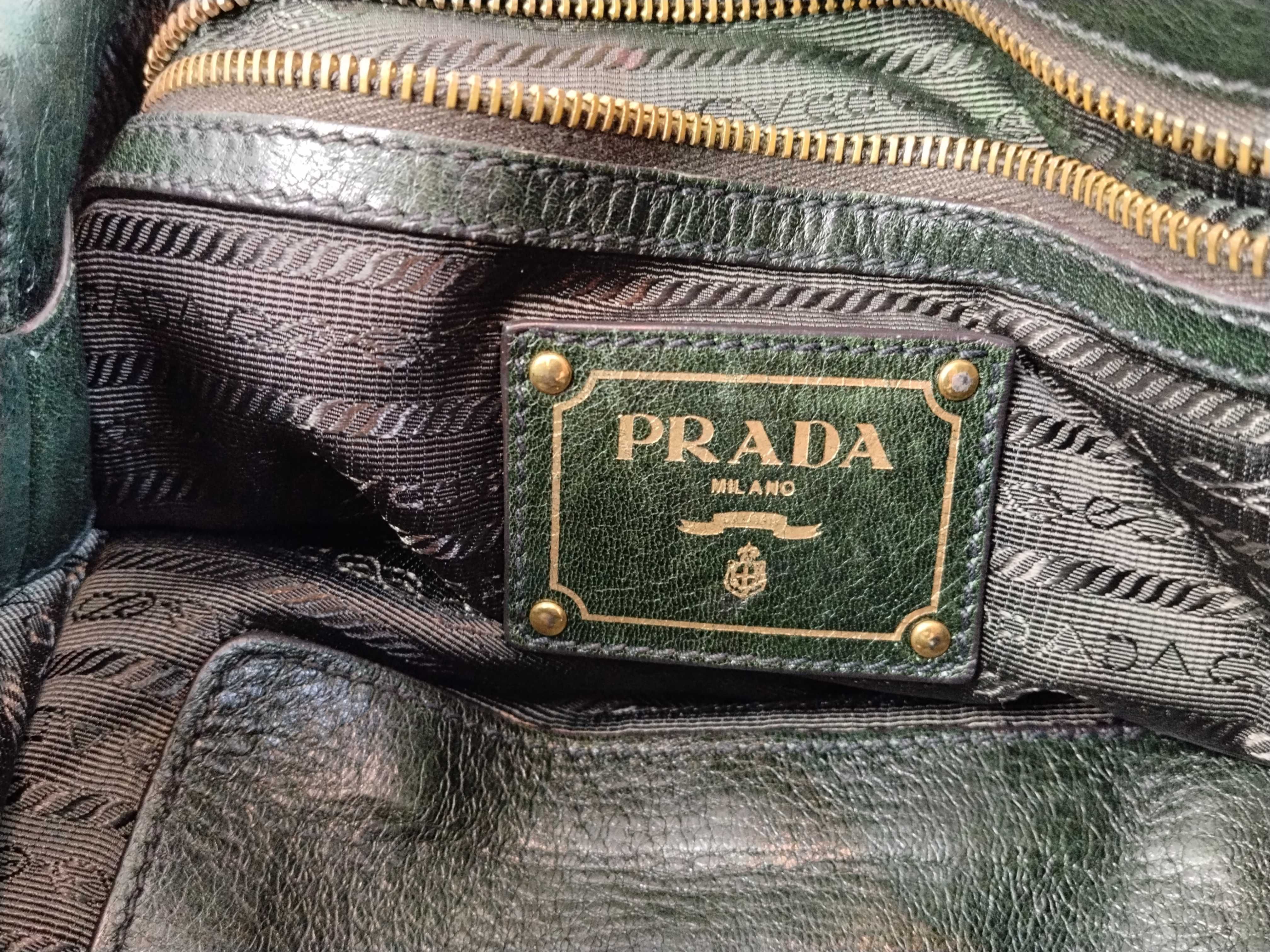Green Leather Shirring Tote Bag (Handbag) — view 12