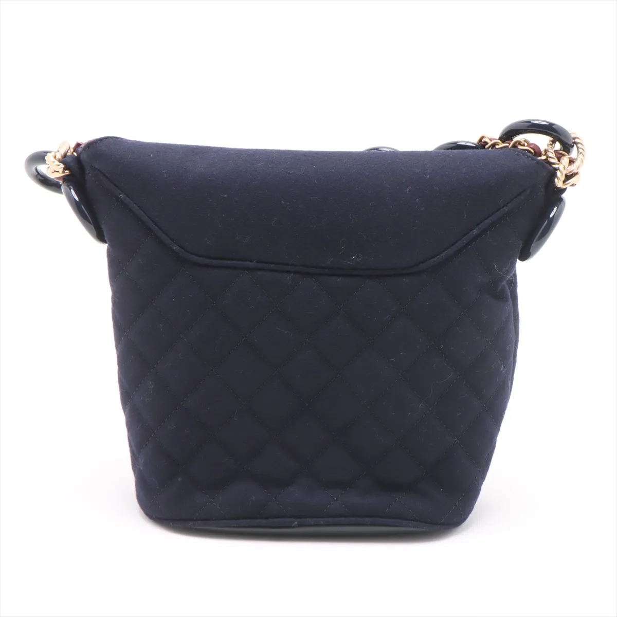 Matelasse Wool 2WAY Shoulder Bag Paris Hamburg Navy Gold Hardware 26184932 No. 26 — view 2