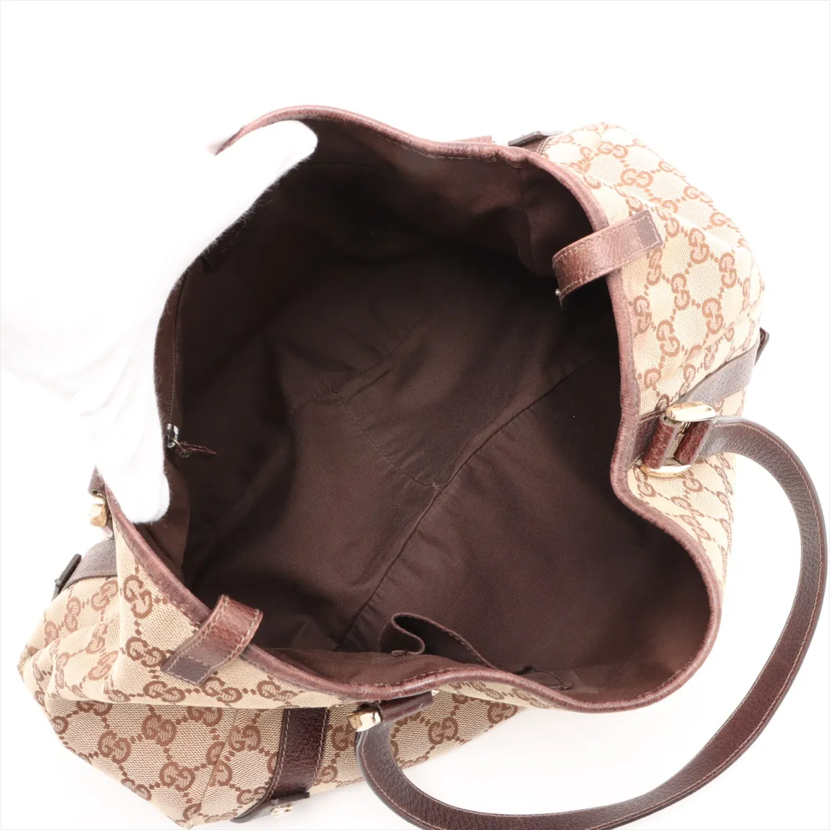GG Canvas Abby Canvas x Leather Tote Bag Brown 130736 — view 7