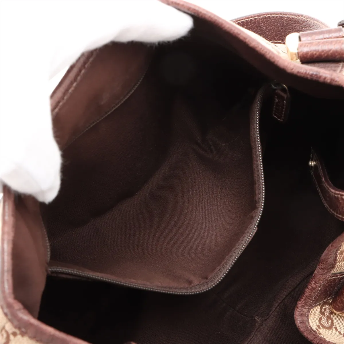 GG Canvas Abby Canvas x Leather Tote Bag Brown 130736 — view 8
