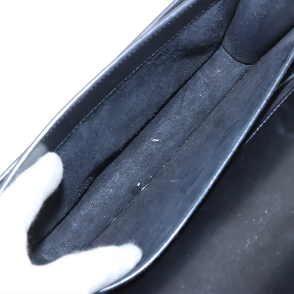 Sunset Leather Chain Shoulder Bag Black 442906 — view 7