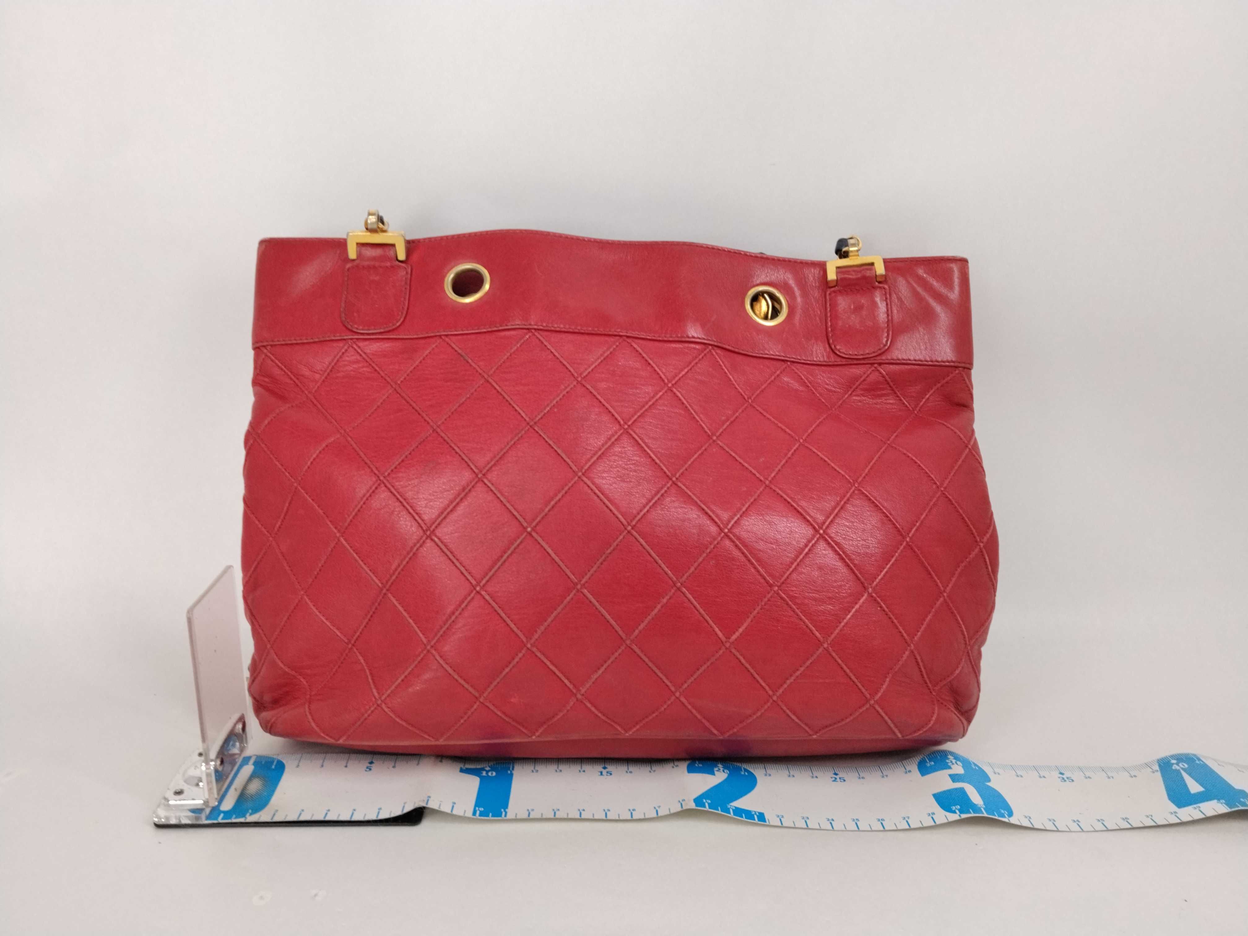 Lambskin Bicolore Chain Tote Bag — view 2