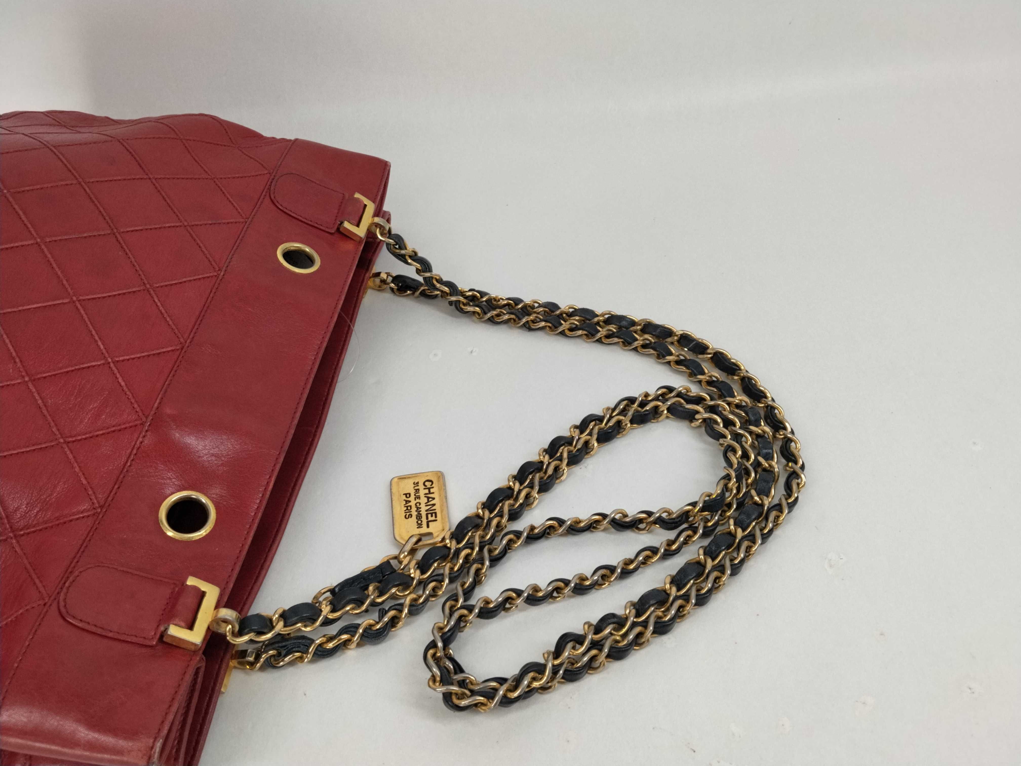 Lambskin Bicolore Chain Tote Bag — view 4