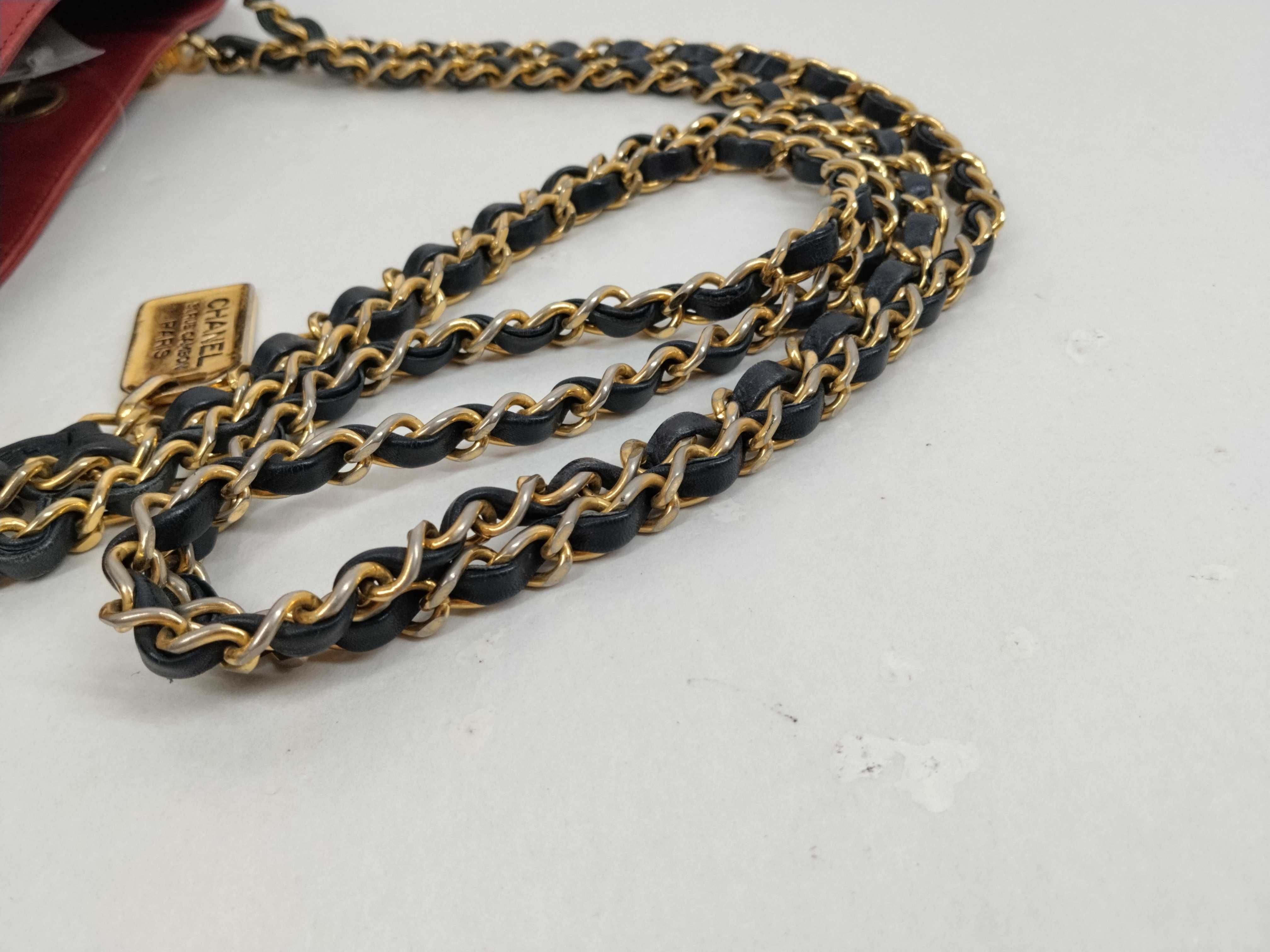 Lambskin Bicolore Chain Tote Bag — view 6